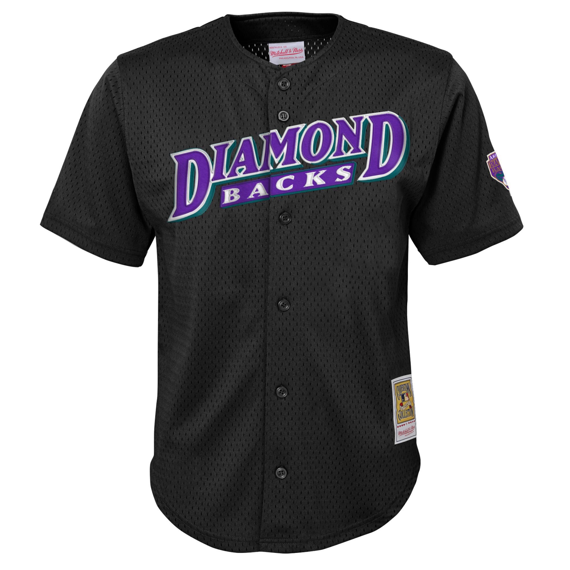 Randy Johnson Arizona Diamondbacks Mitchell & Ness Youth Cooperstown CollectionMesh Batting Practice Jersey - Black