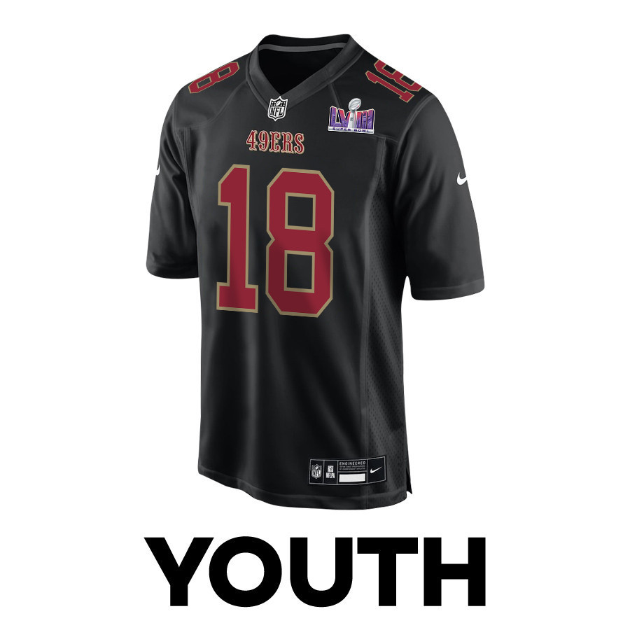 Mitch Wishnowsky 18 San Francisco 49ers Super Bowl LVIII Patch Fashion Game YOUTH Jersey - Carbon Black
