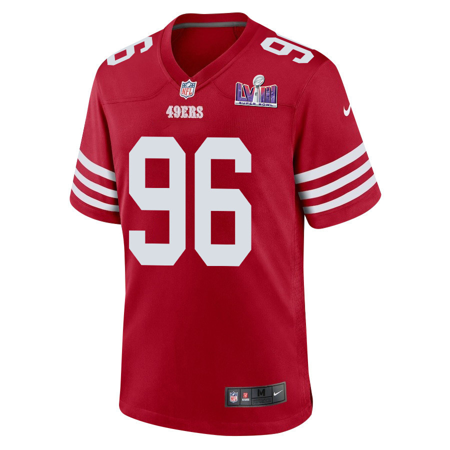 T.Y. McGill 96 San Francisco 49ers Super Bowl LVIII Patch Game Men Jersey - Scarlet