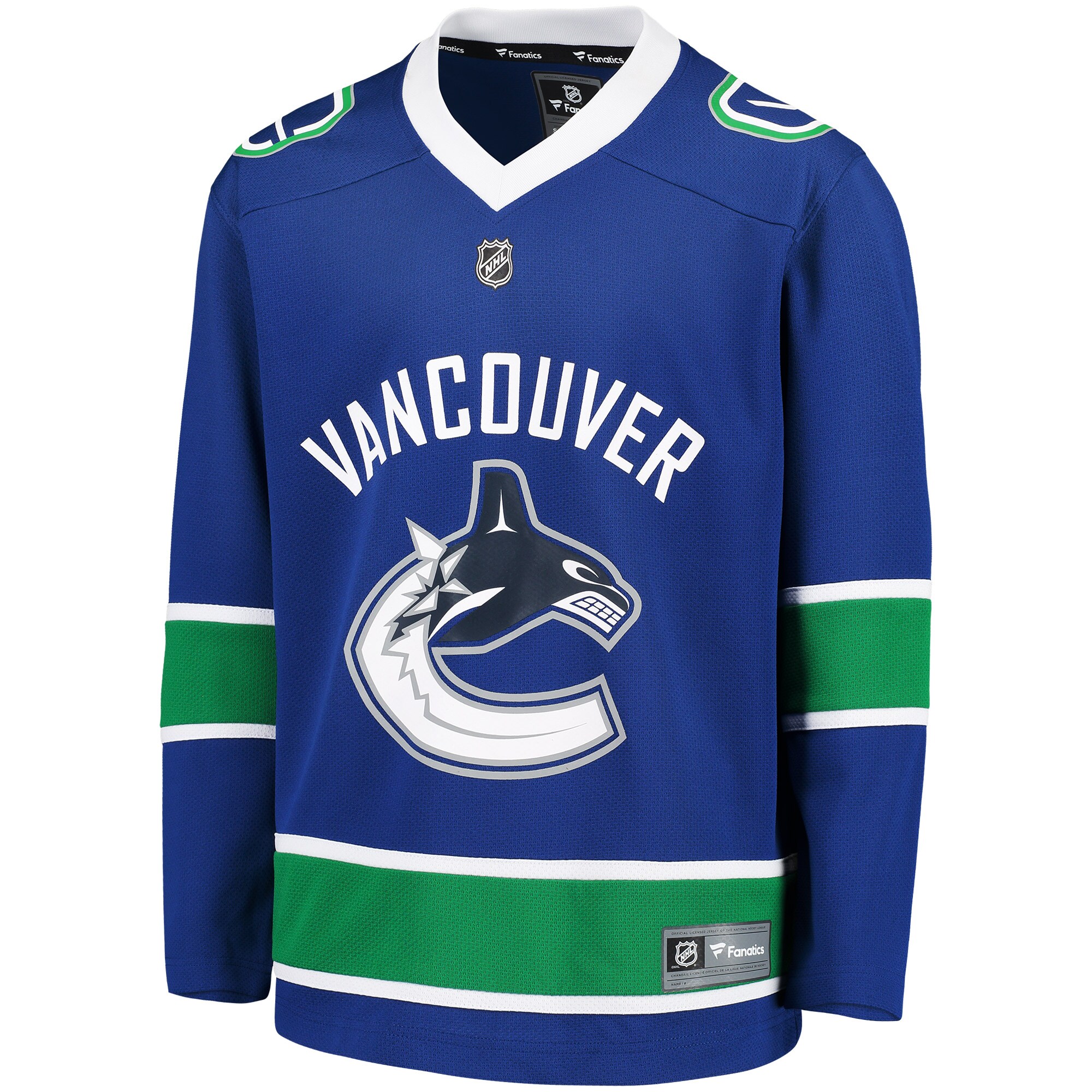Vancouver Canucks Fanatics Youth Home Replica Blank Jersey - Blue