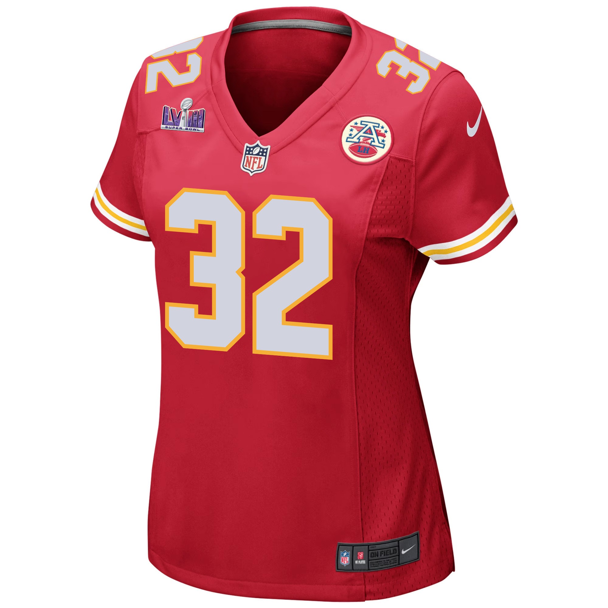 Nick Bolton 32 Kansas City Chiefs Super Bowl LVIII Patch Game Women Jersey - Red