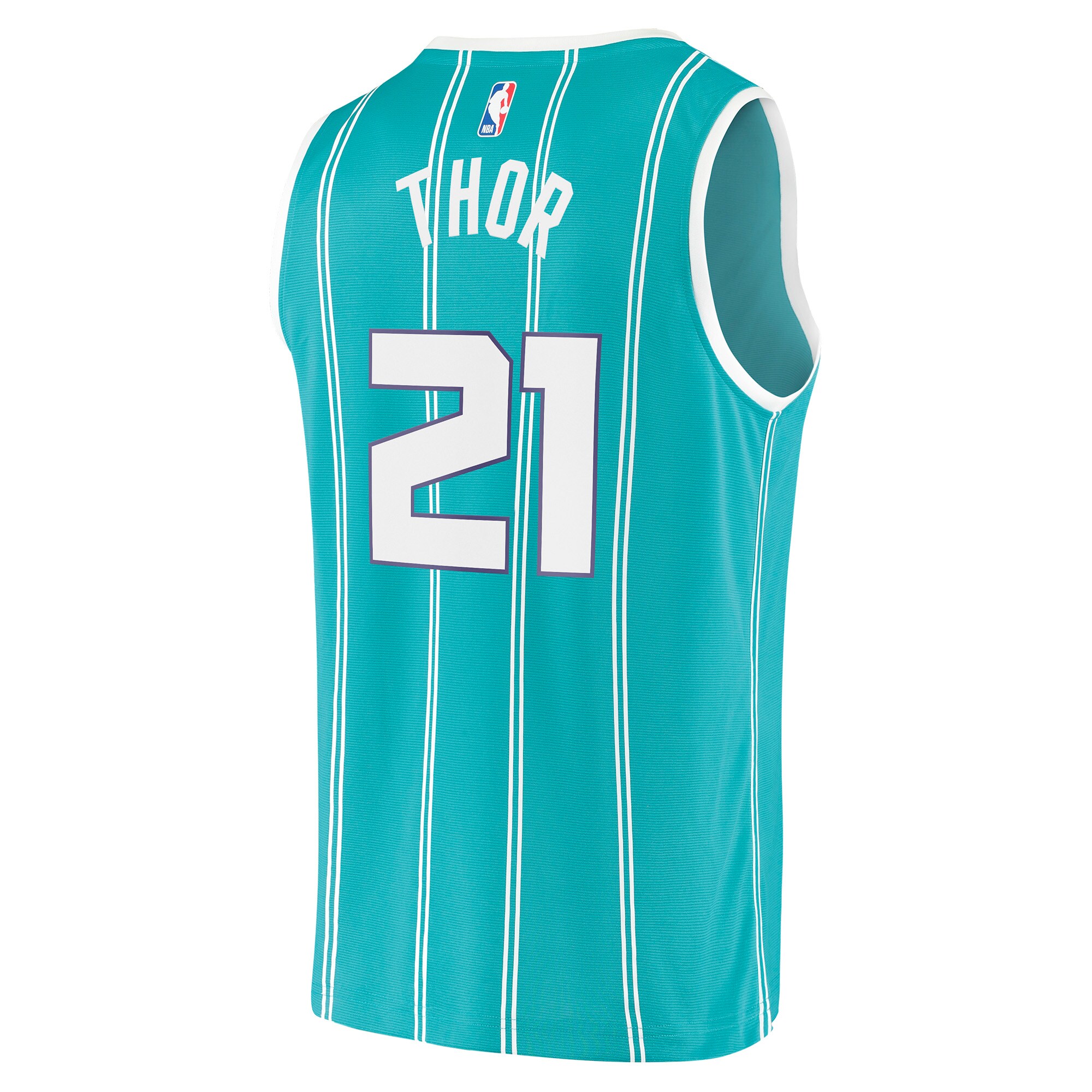 JT Thor Charlotte Hornets Fanatics Youth 2021\/22 Fast Break Replica Jersey - Icon Edition - Teal