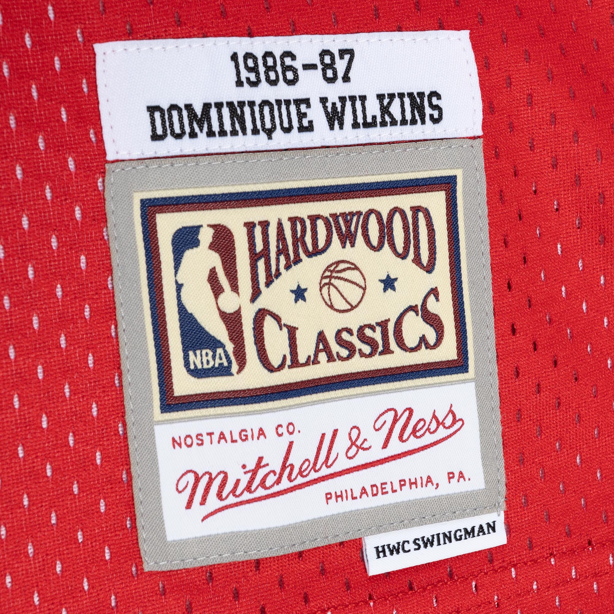 Dominique Wilkins Atlanta Hawks Mitchell & Ness Hardwood Classics 1986\/87 Split Swingman Jersey - Yellow\/Red