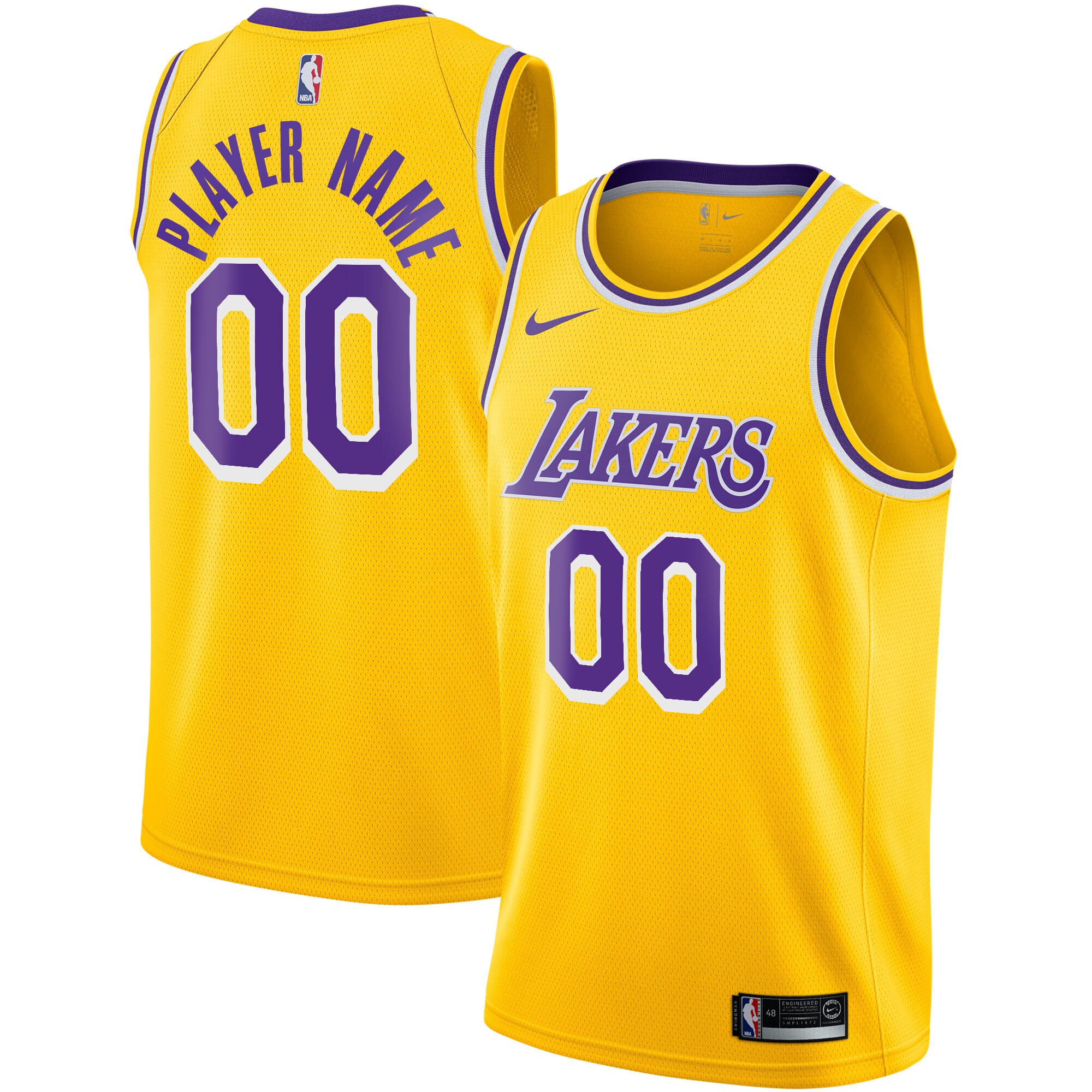 Los Angeles Lakers 2020\/21 Swingman Custom Jersey - Icon Edition - Gold