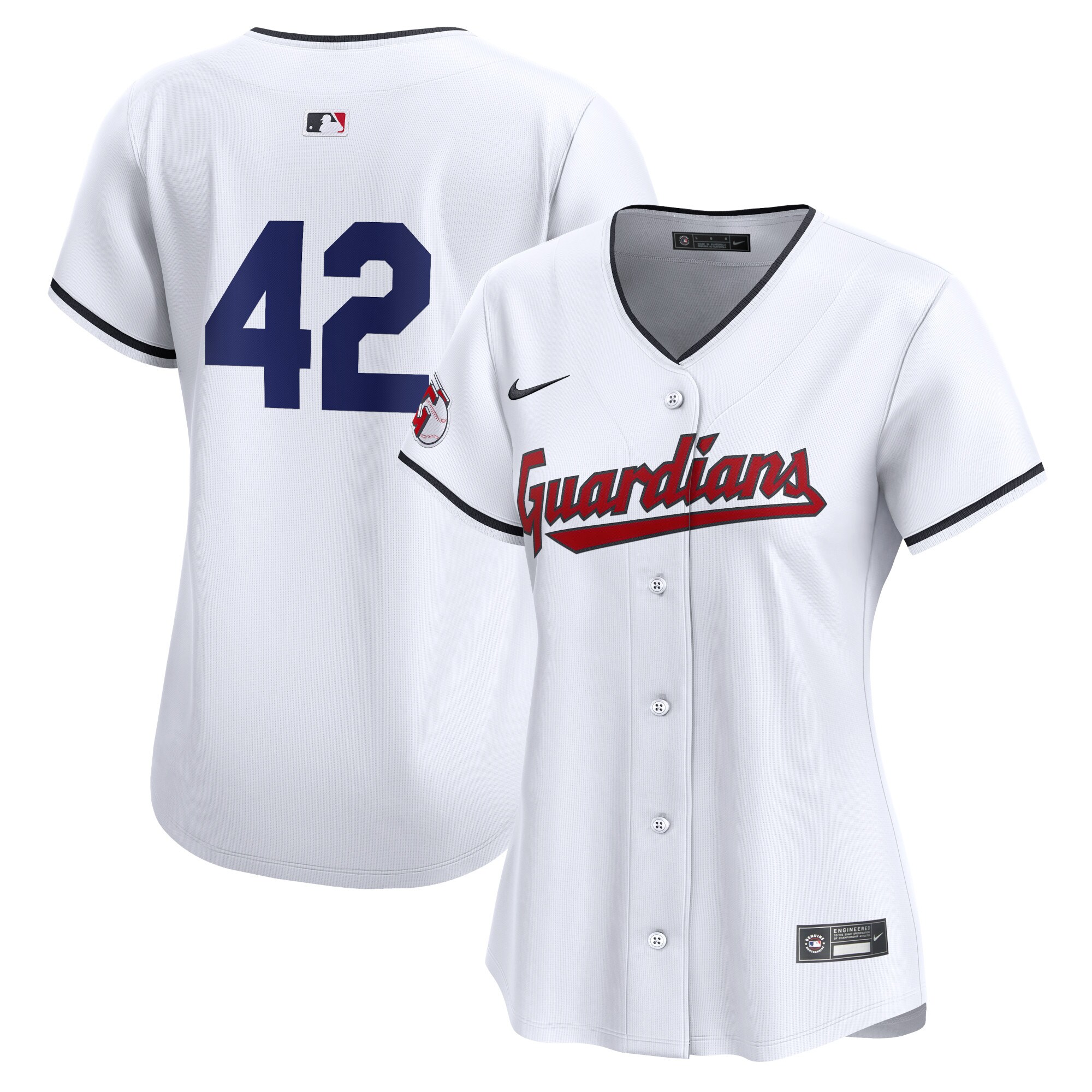 Cleveland Guardians Women's 2024 Jackie Robinson Day Home Limited Jersey White