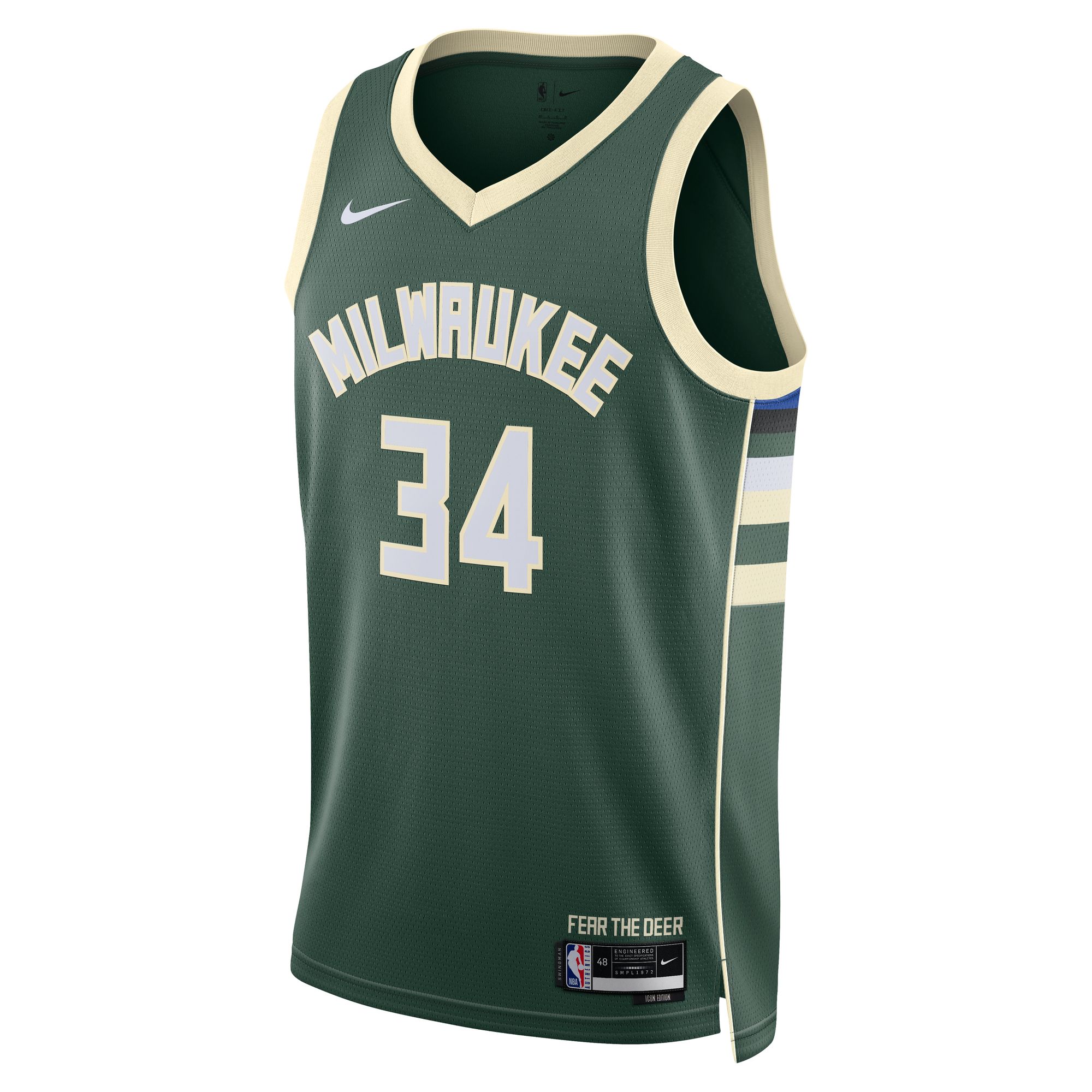 Giannis Antetokounmpo Milwaukee Bucks Unisex Swingman Jersey - Icon Edition - Hunter Green