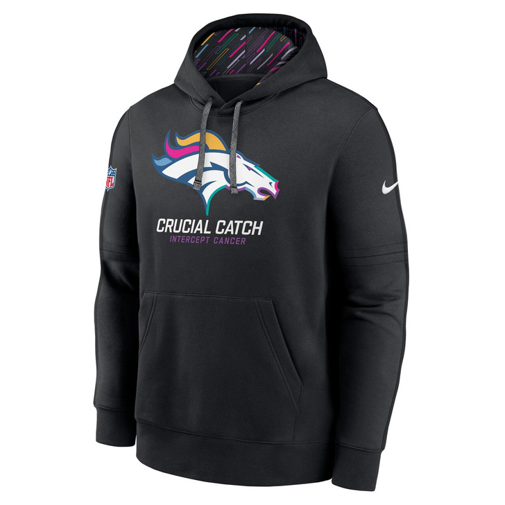 Denver Broncos 2024 Crucial Catch Club Pullover Hoodie - Black