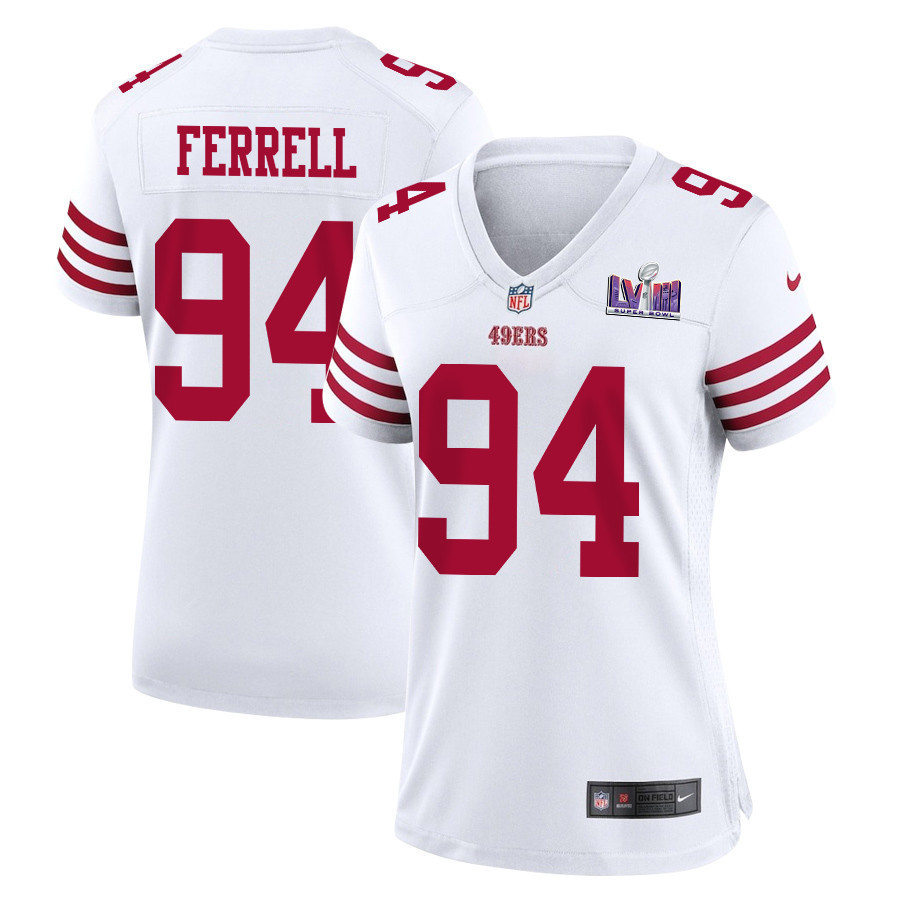 Clelin Ferrell 94 San Francisco 49ers Super Bowl LVIII Patch Game Women Jersey - White