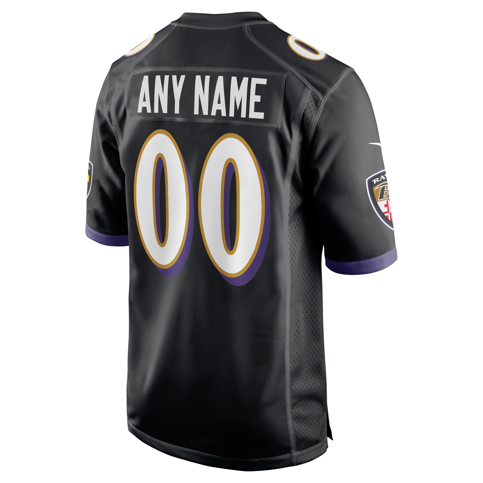 Baltimore Ravens  Alternate Custom Game Jersey - Black