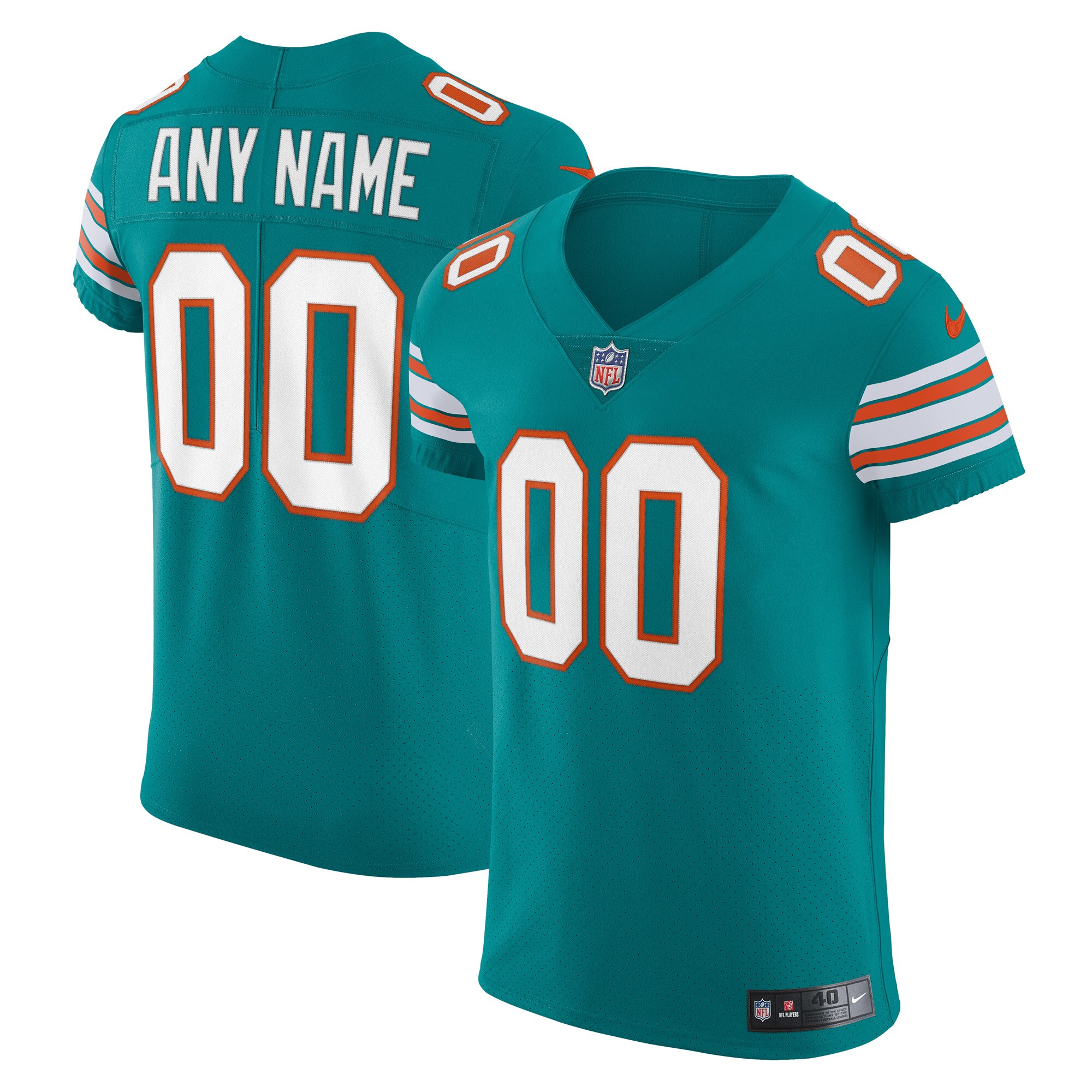 Miami Dolphins  Elite Vapor Untouchable Custom Jersey - Aqua