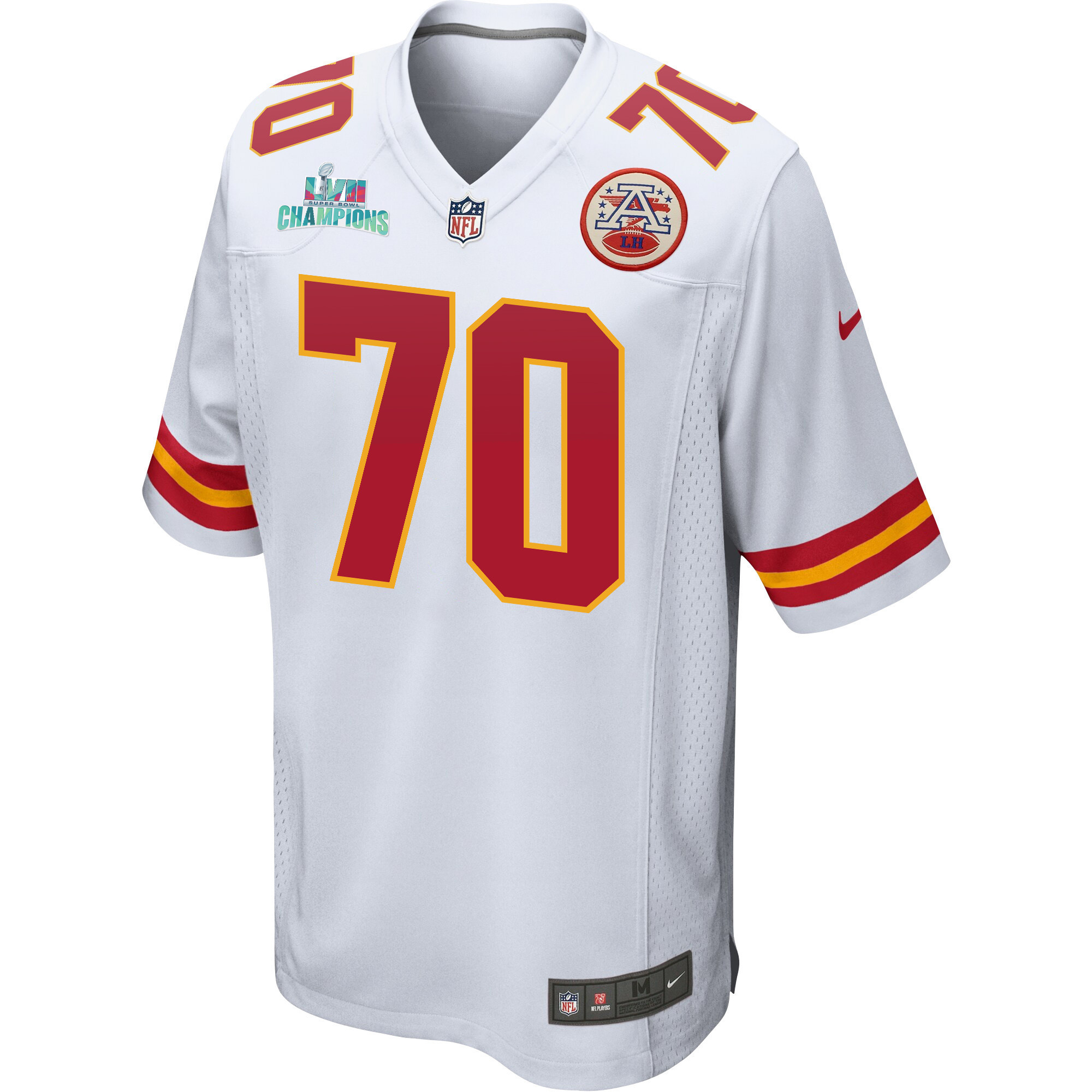 Prince Tega Wanogho 70 Kansas City Chiefs Super Bowl LVII Champions Men Game Jersey - White