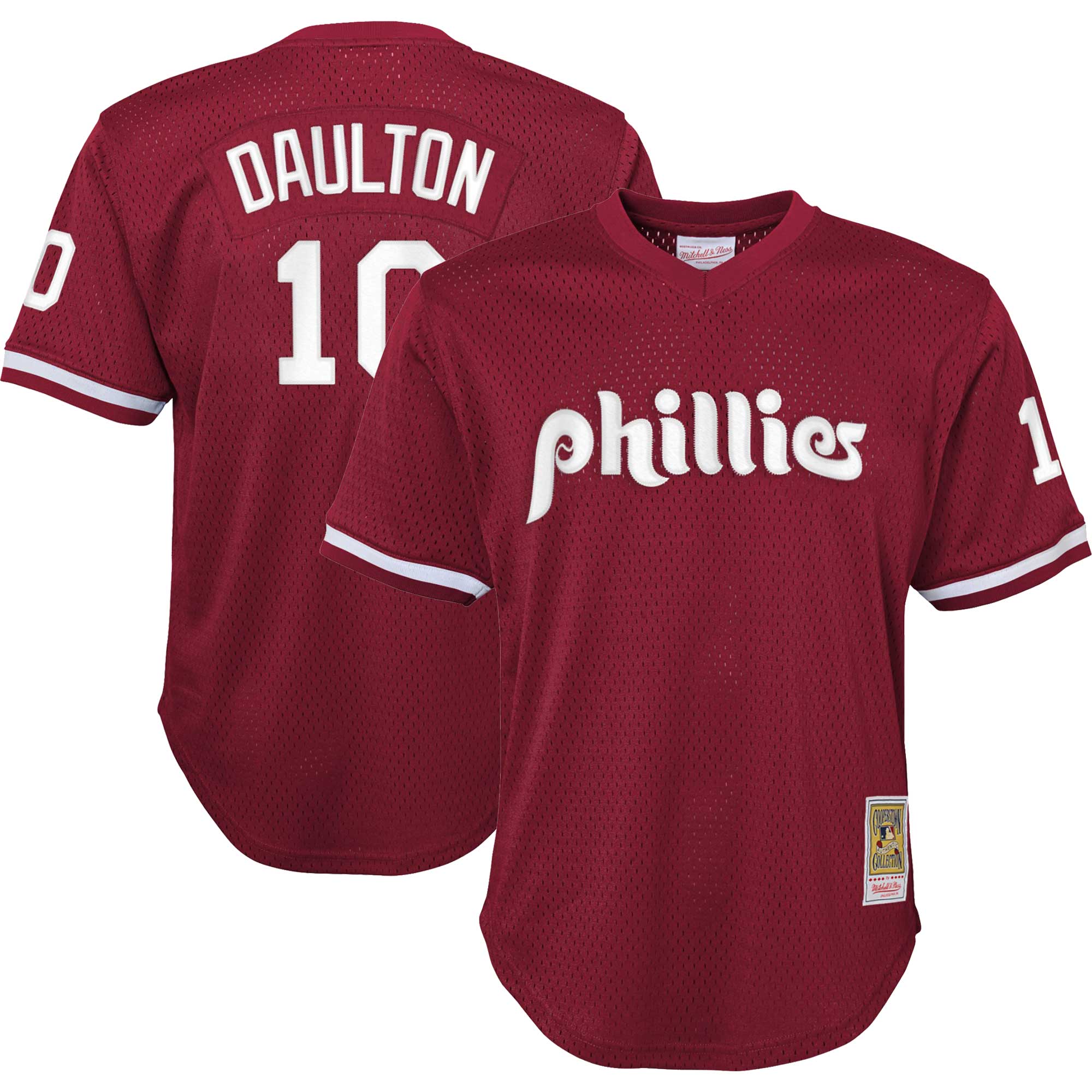 Darren Daulton Philadelphia Phillies Mitchell & Ness Youth Cooperstown CollectionMesh Batting Practice Jersey - Burgundy