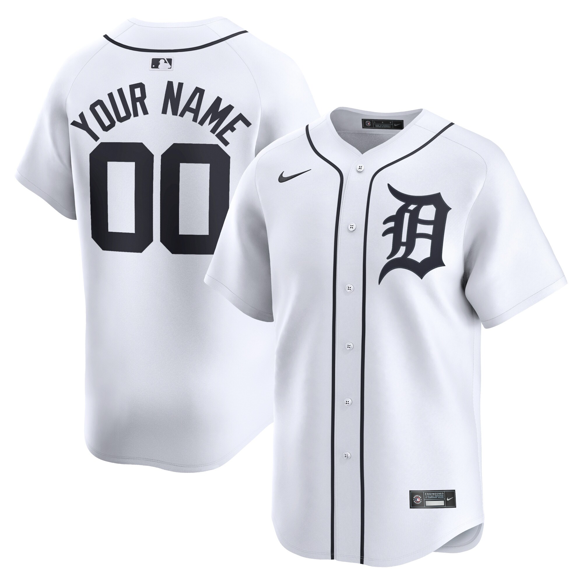 Detroit Tigers  Youth Home Limited Custom Jersey - White