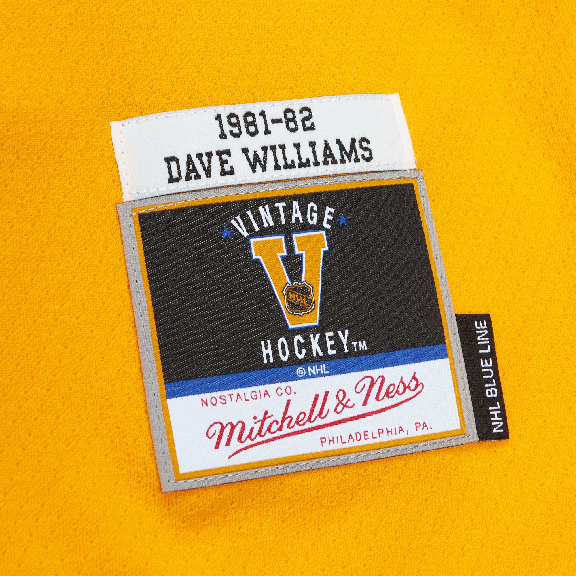 Dave Williams Vancouver Canucks Mitchell & Ness Men's 1981\/82 Blue Line Player Jersey - Yellow