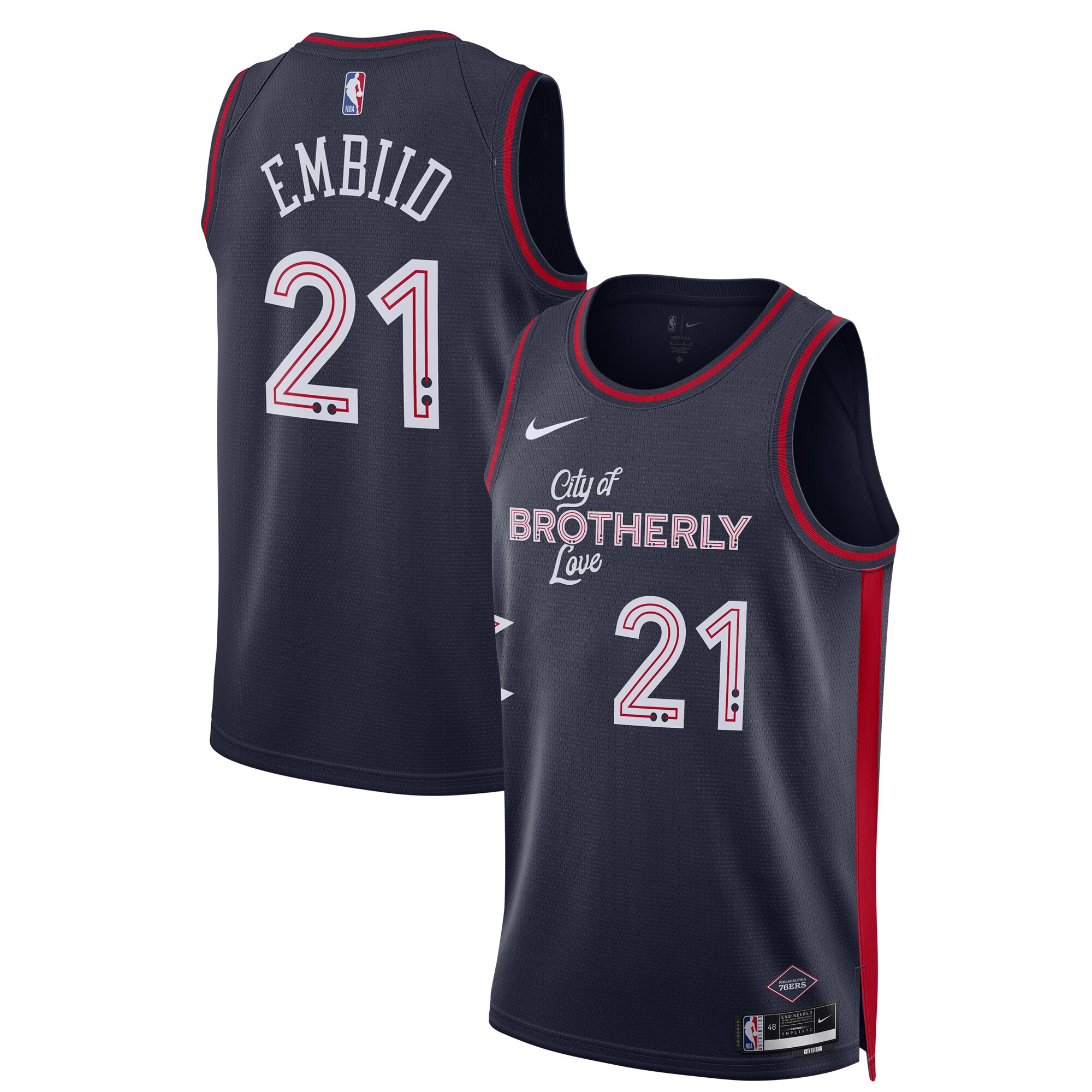 Joel Embiid Philadelphia 76ers Unisex 2023\/24 Swingman Jersey - Navy - City Edition