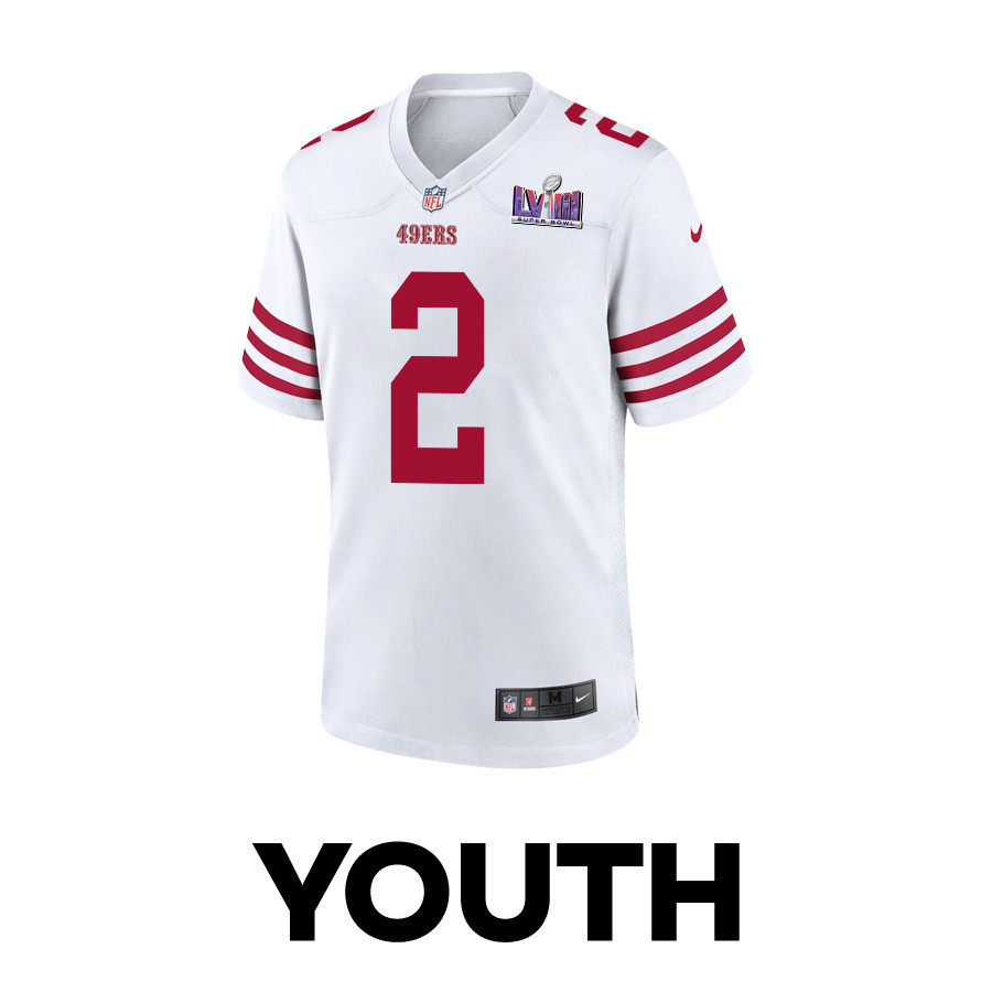 Deommodore Lenoir 2 San Francisco 49ers Super Bowl LVIII Patch Game YOUTH Jersey - White