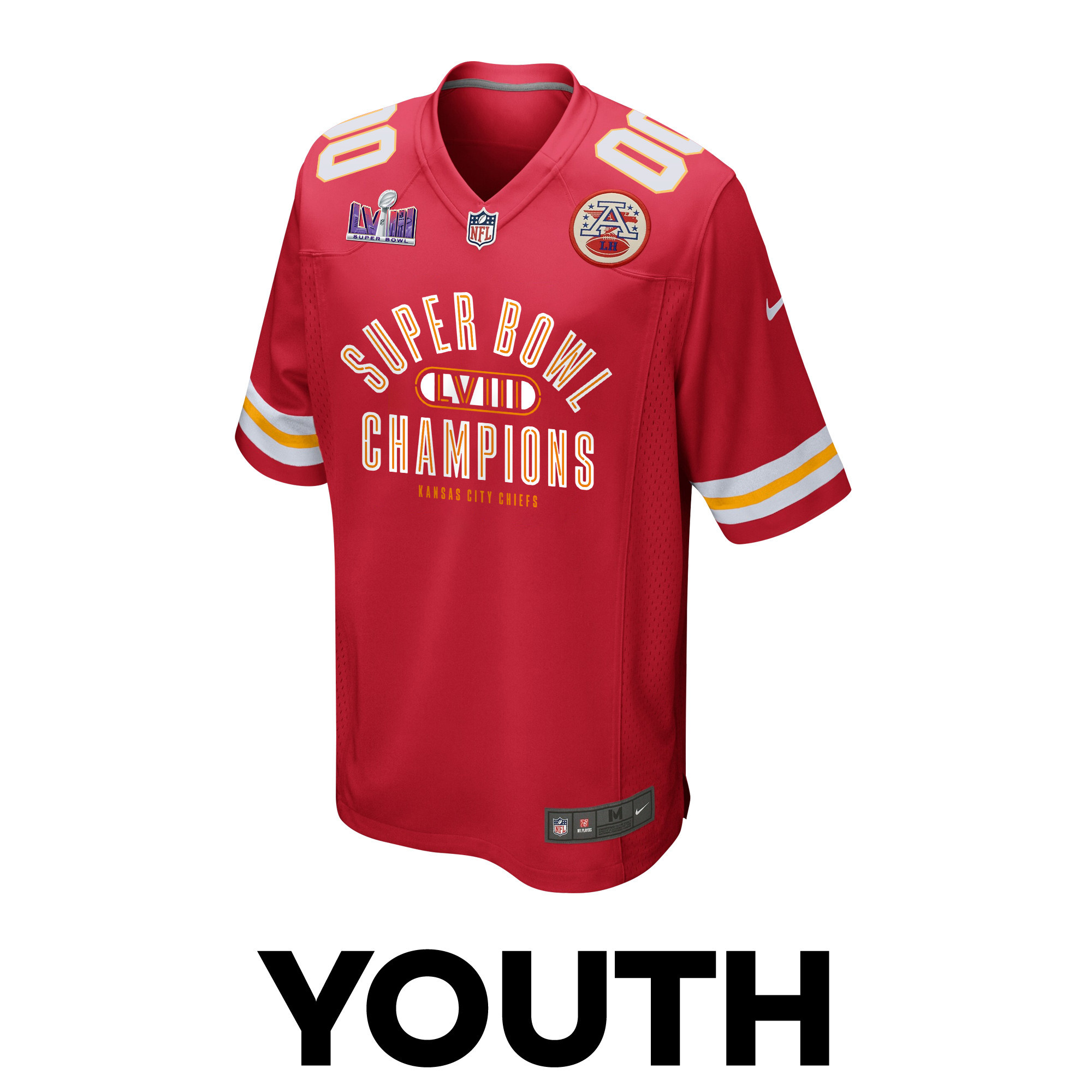 Kansas City Chiefs Super Bowl LVIII Champions Under The Lights Game YOUTH Jersey - Scarlet