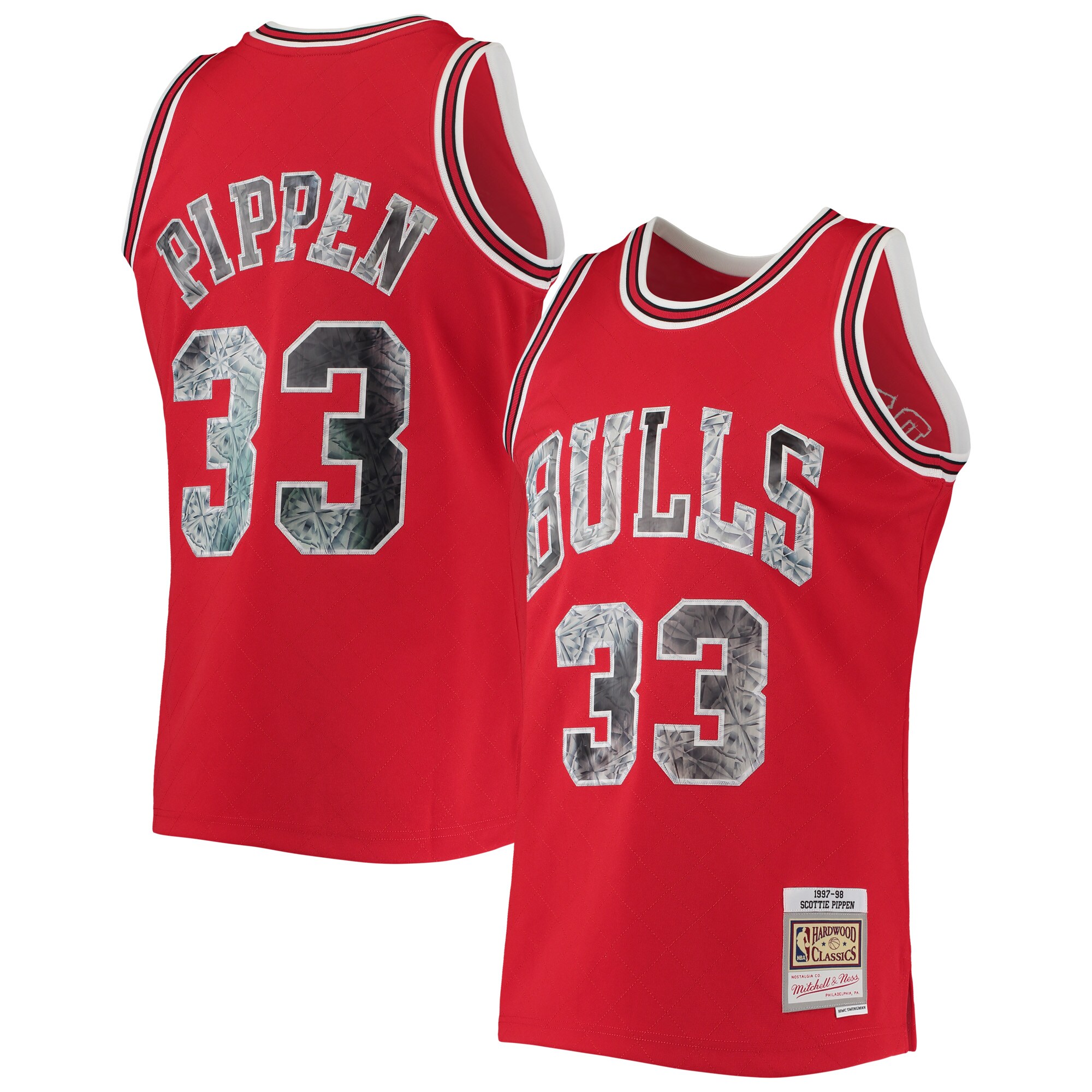Scottie Pippen Chicago Bulls Mitchell & Ness 1997\/98 Hardwood Classics NBA 75th Anniversary Diamond Swingman Jersey - Red