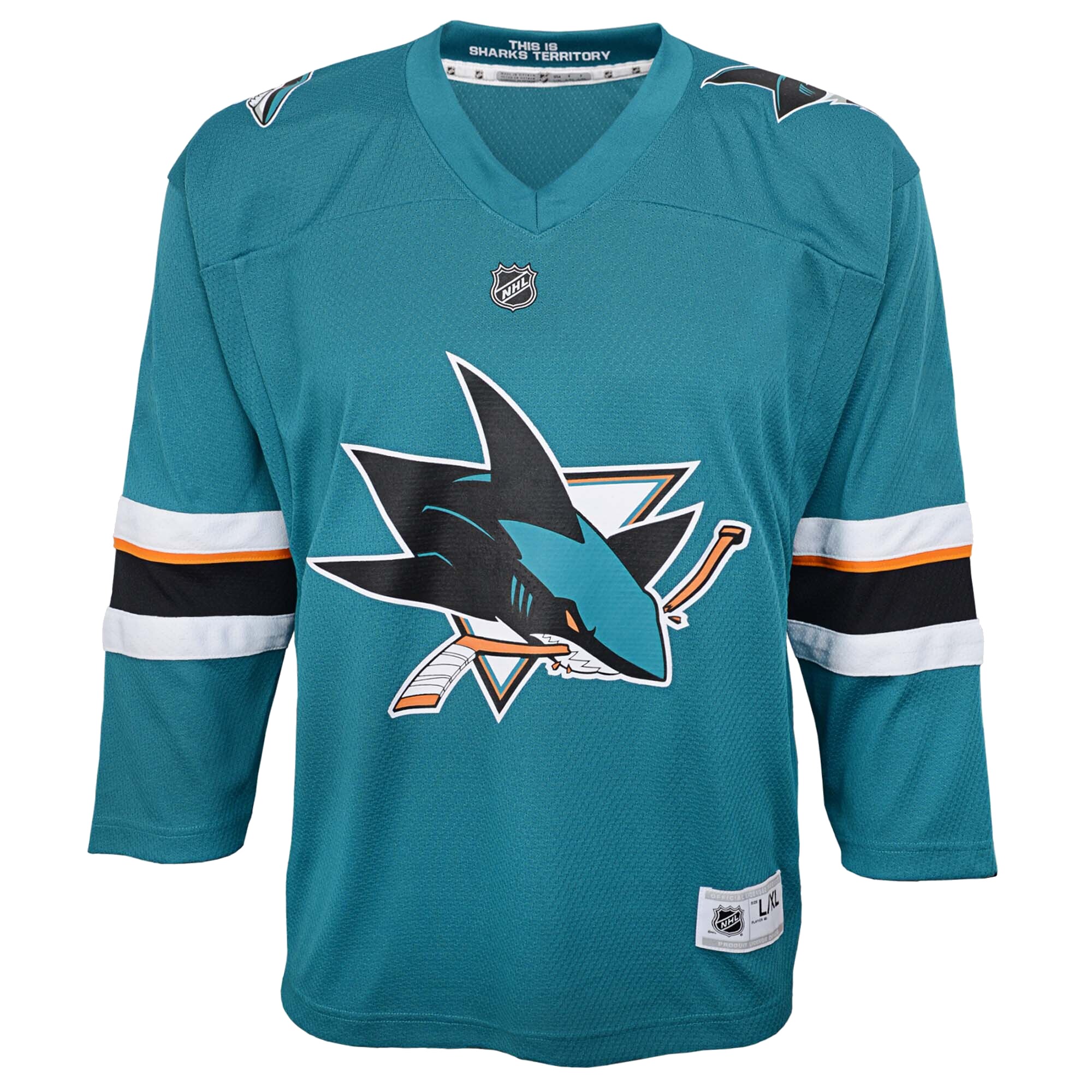 San Jose Sharks Youth Home Replica Blank Jersey - Teal