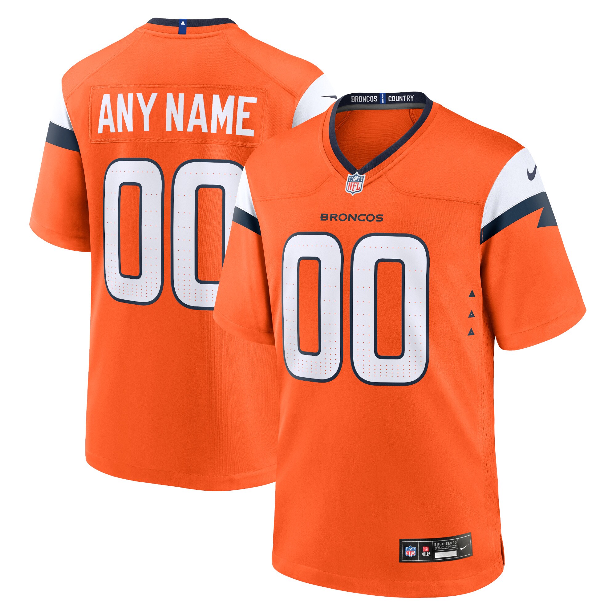 Denver Broncos  Custom Game Jersey - Orange