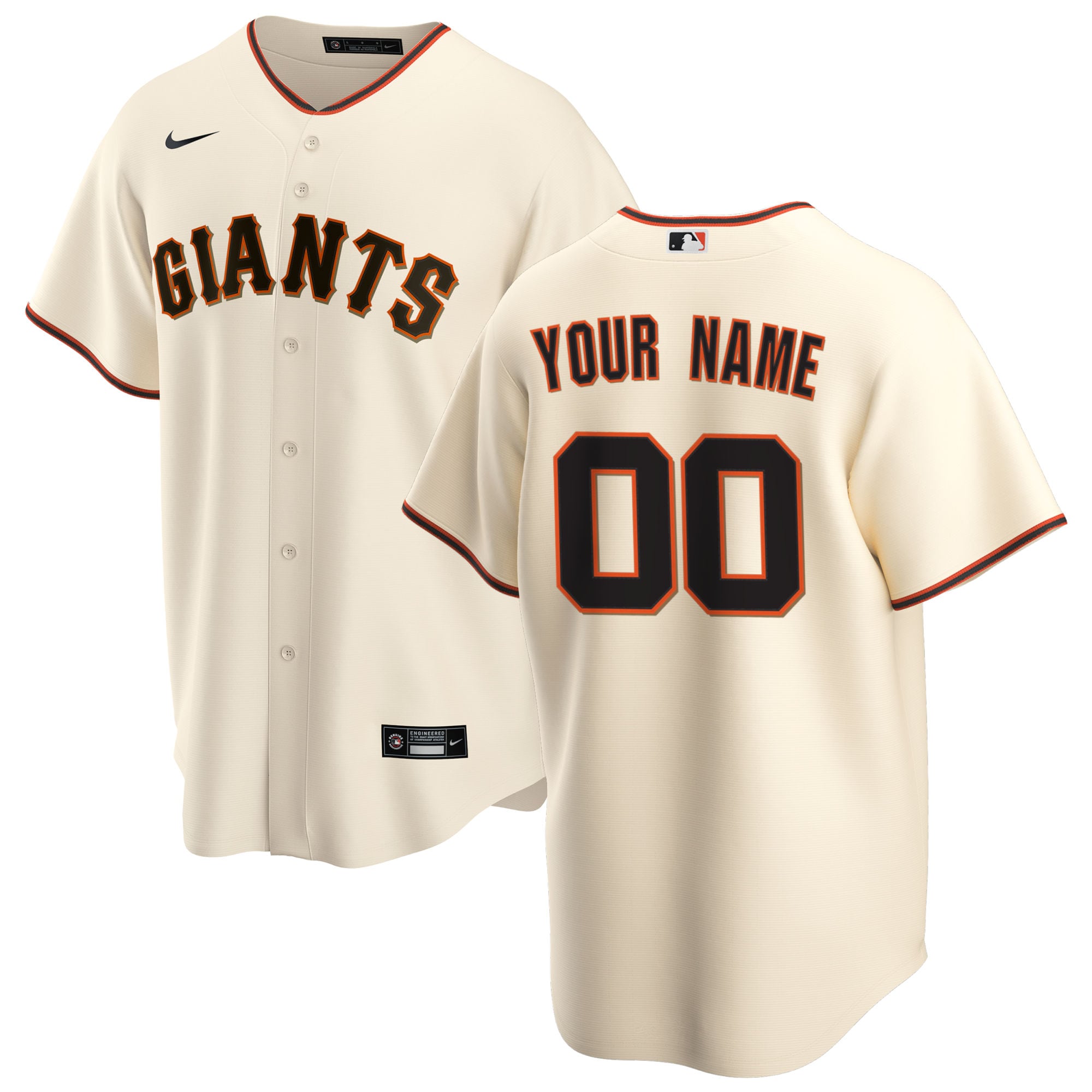 San Francisco Giants  Youth Home Replica Custom Jersey - Cream