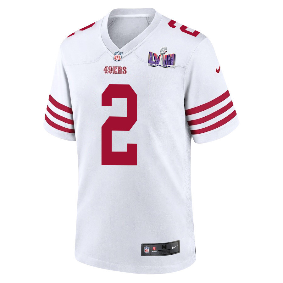 Deommodore Lenoir 2 San Francisco 49ers Super Bowl LVIII Patch Game Men Jersey - White