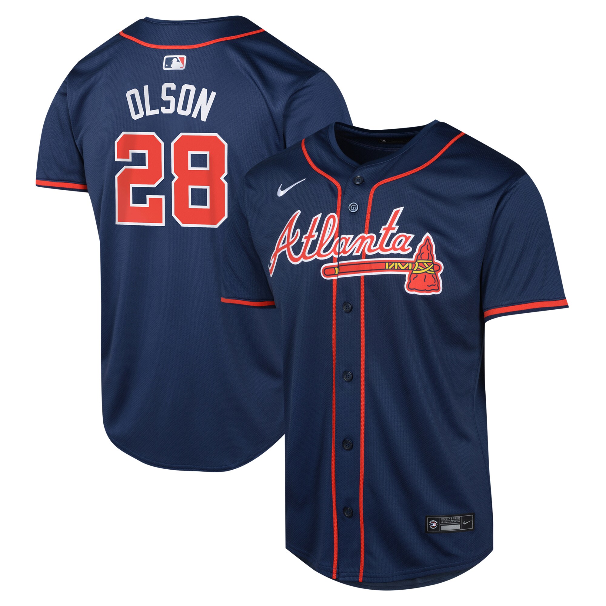 Matt Olson Atlanta Braves  Youth Alternate Limited Player Jersey Navy
