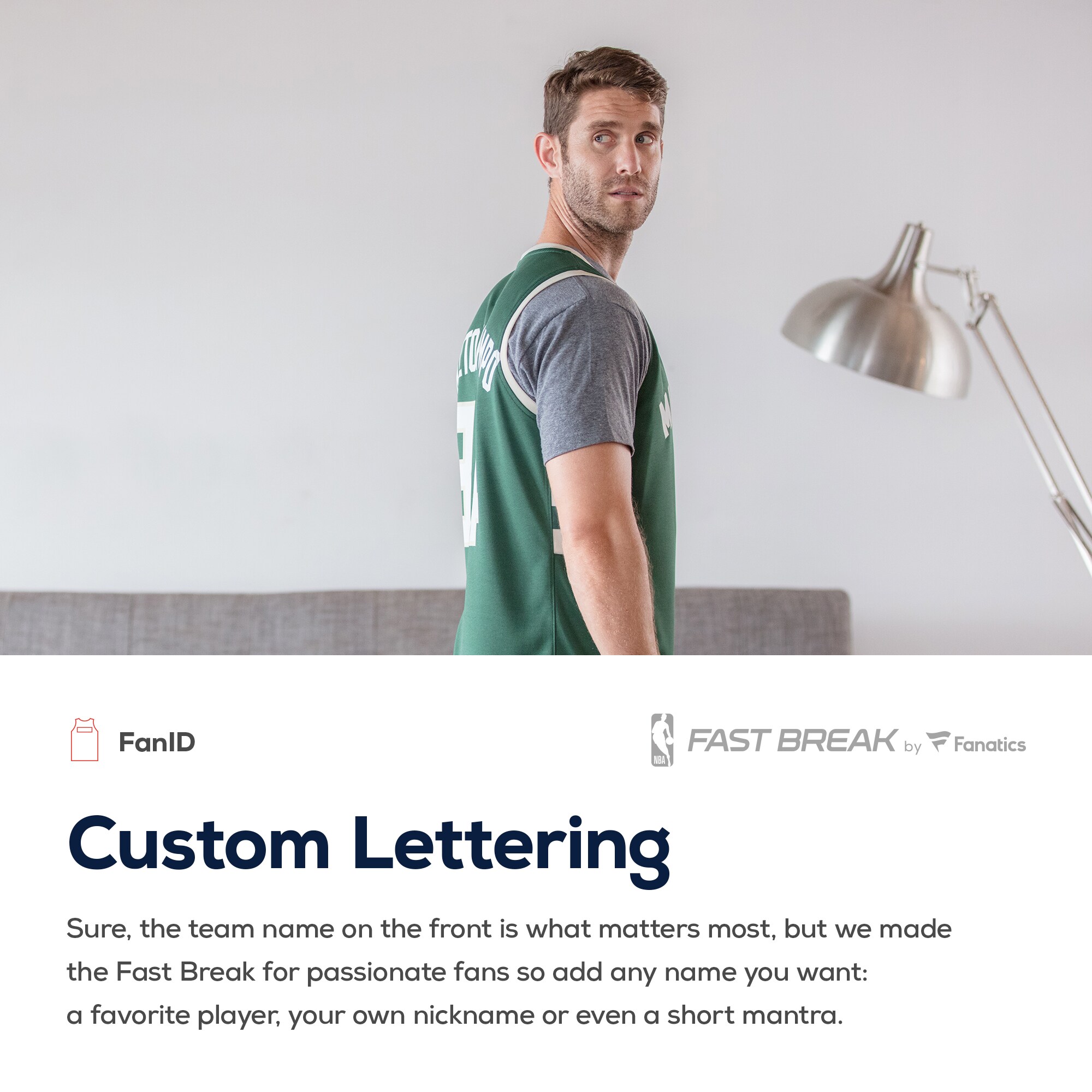 Milwaukee Bucks Fanatics Youth Fast Break Custom Replica Jersey Hunter Green - Icon Edition