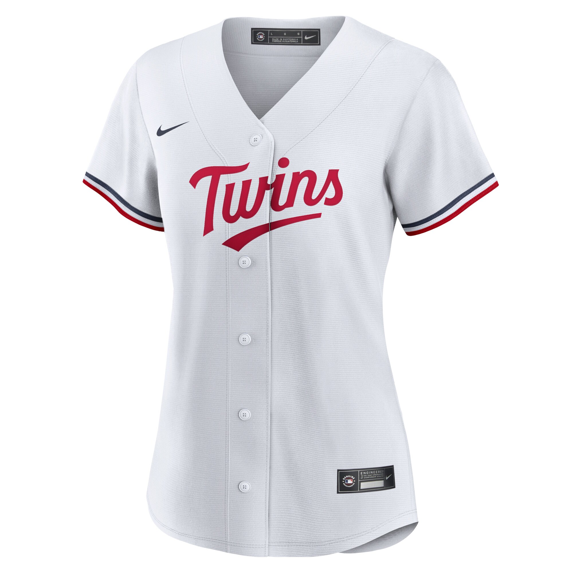 Minnesota Twins  Women's Home Replica Team Logo Jersey - White