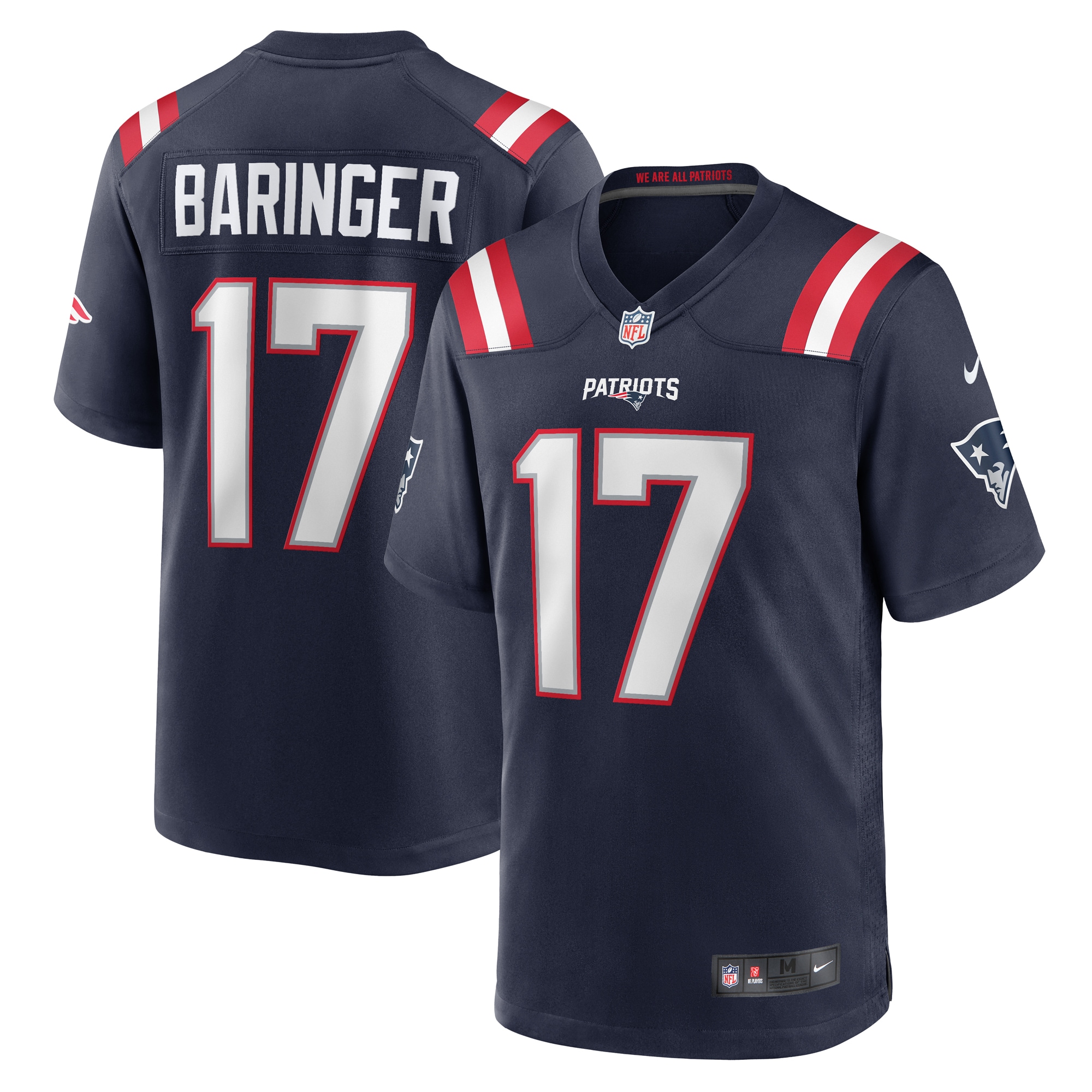 Bryce Baringer New England Patriots  Team Game Jersey -  Navy