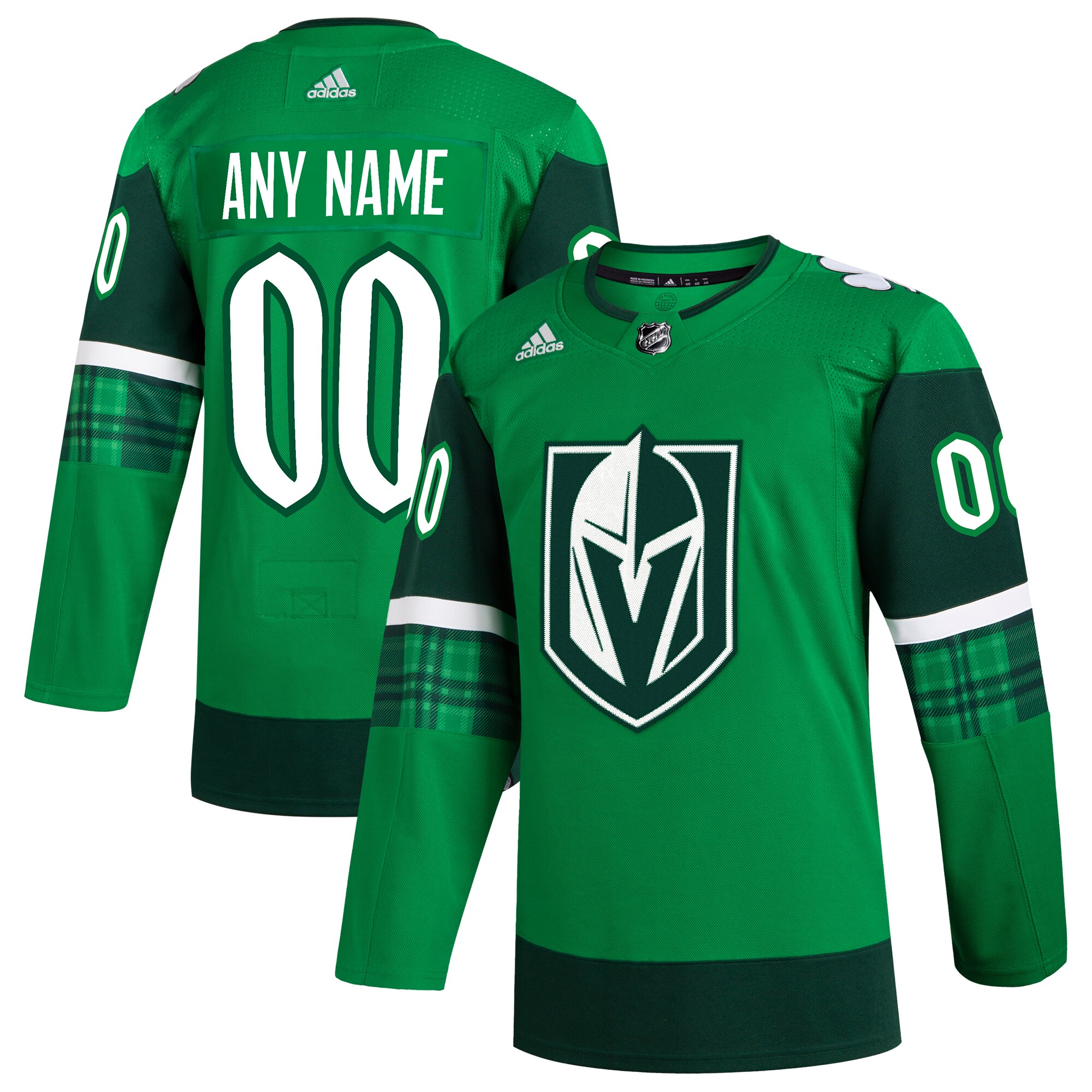 Vegas Golden Knights adidas St. Patrick's Day Authentic Custom Jersey - Kelly Green