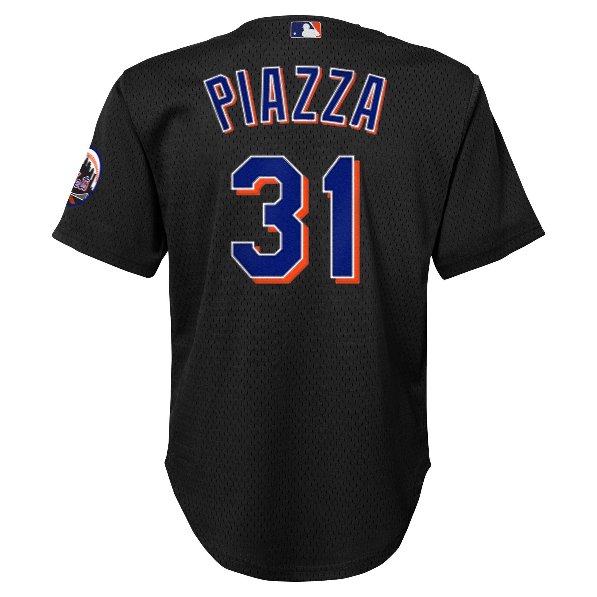 Mike Piazza New York Mets Mitchell & Ness Youth Cooperstown CollectionMesh Batting Practice Jersey - Black