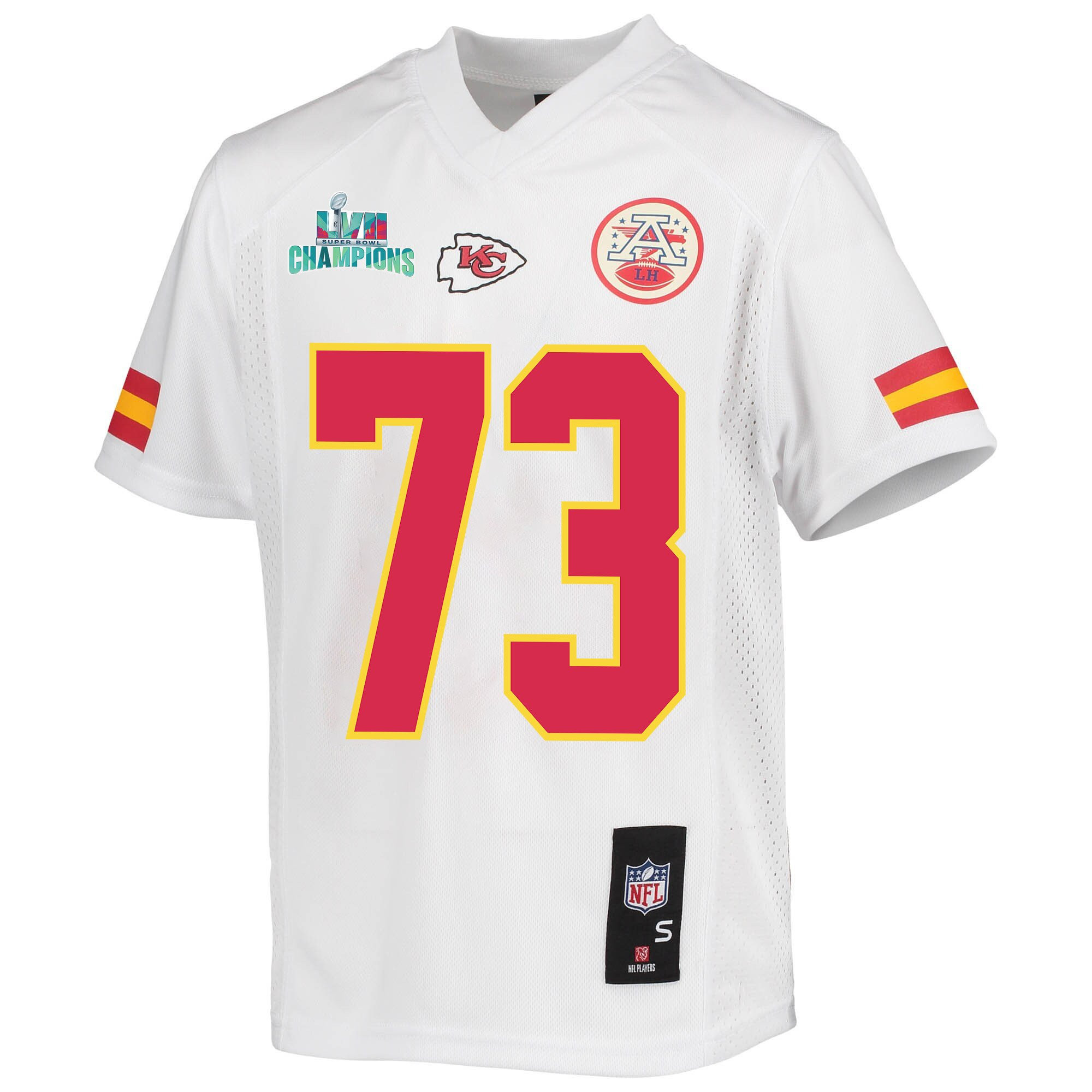 Nick Allegretti 73 Kansas City Chiefs Super Bowl LVII Champions Men Game Jersey - White