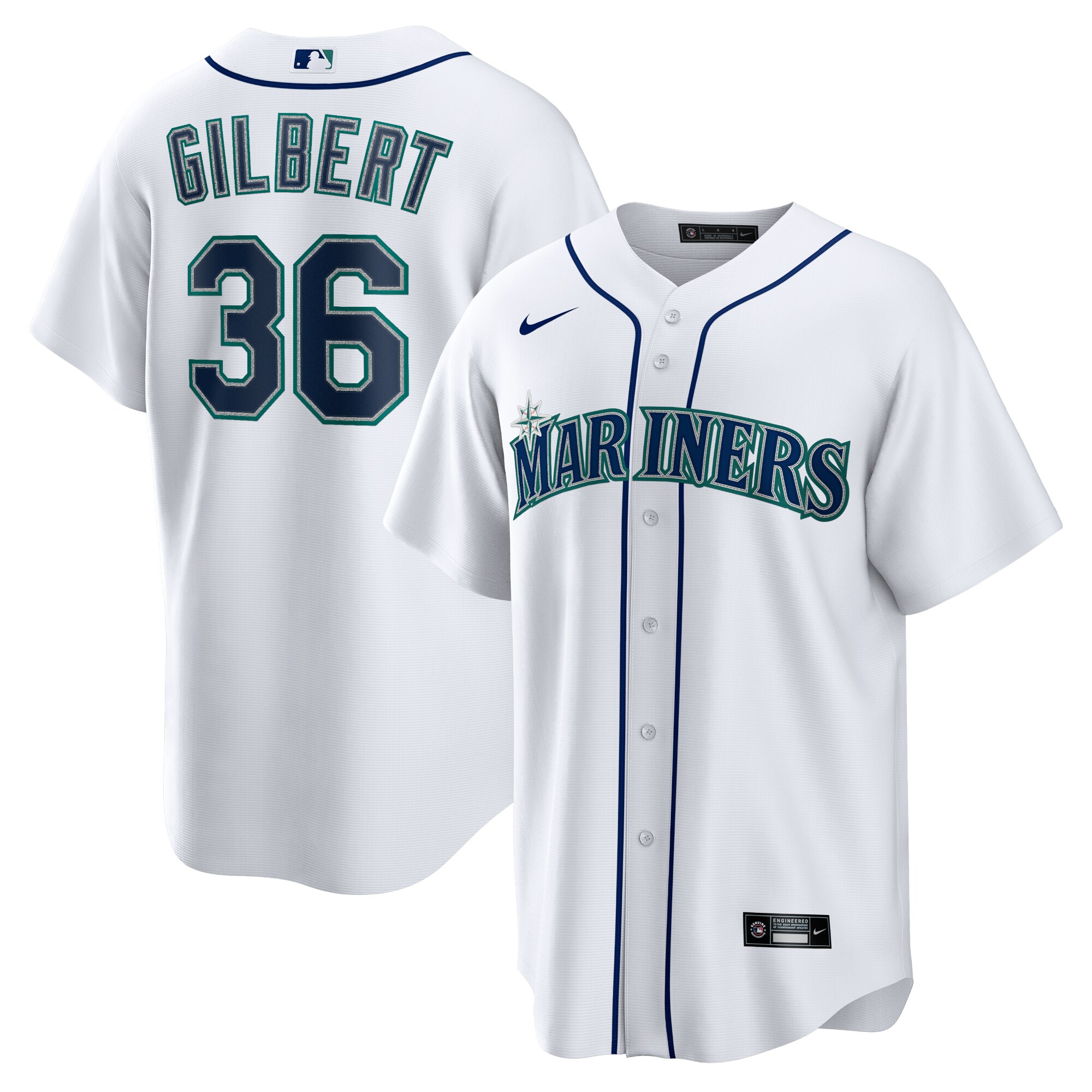 Logan Gilbert Seattle Mariners  Home Replica Jersey - White