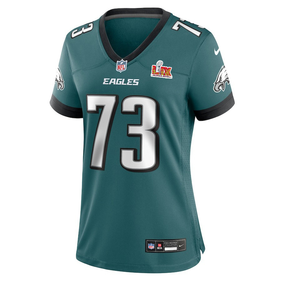 Le'Raven Clark #73 Philadelphia Eagles Super Bowl LIX Women's Jersey - Midnight Green