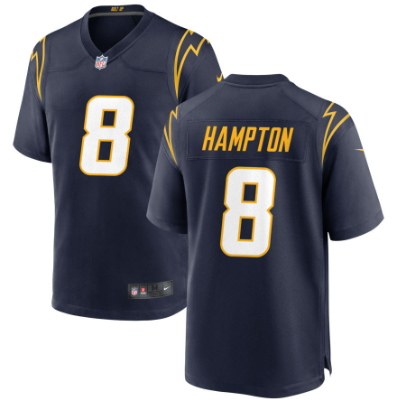 Men's Youth Women's Los Angeles Chargers Omarion Hampton Blue 2025 Draft First Round Pick Game