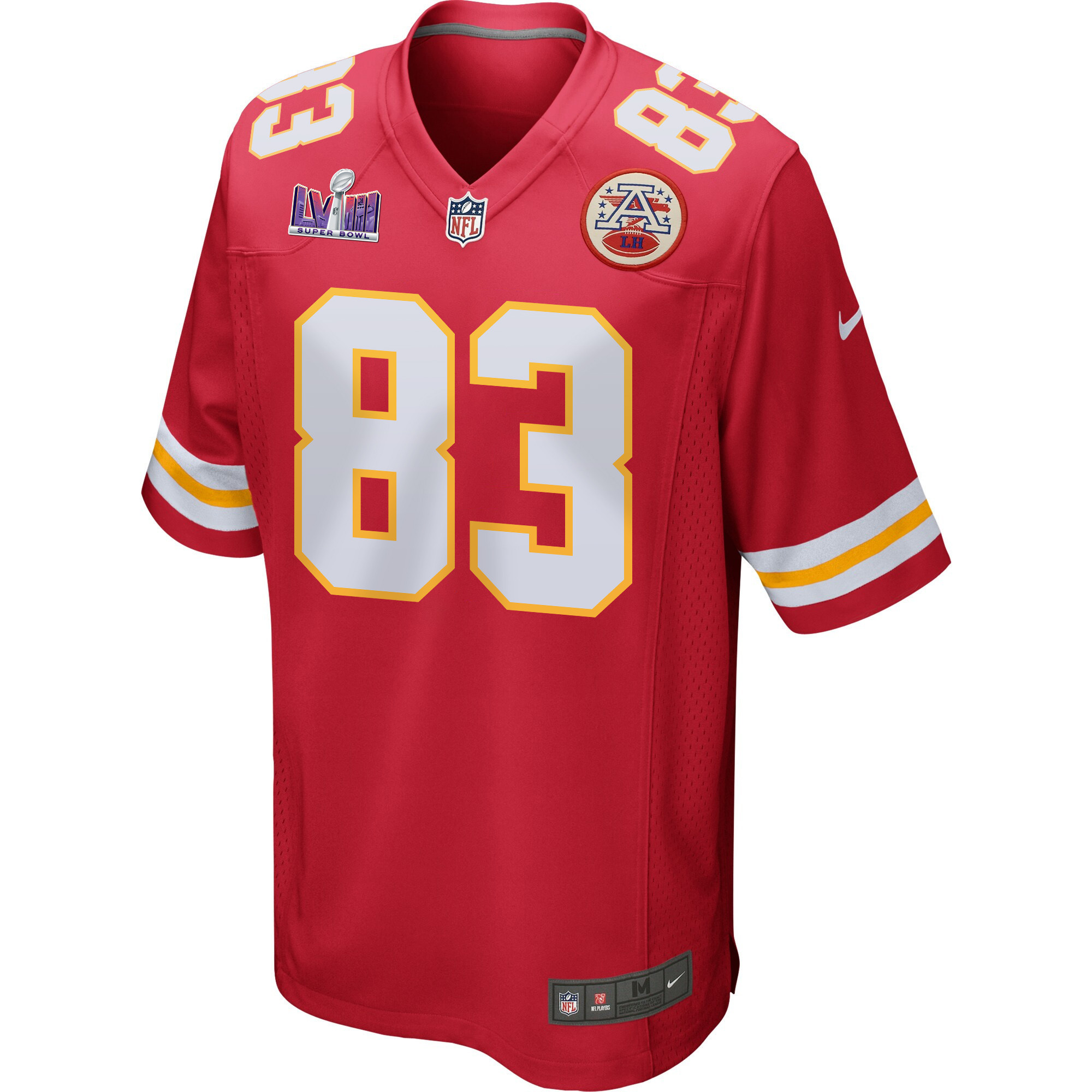 Noah Gray 83 Kansas City Chiefs Super Bowl LVIII Patch Game Men Jersey - Red