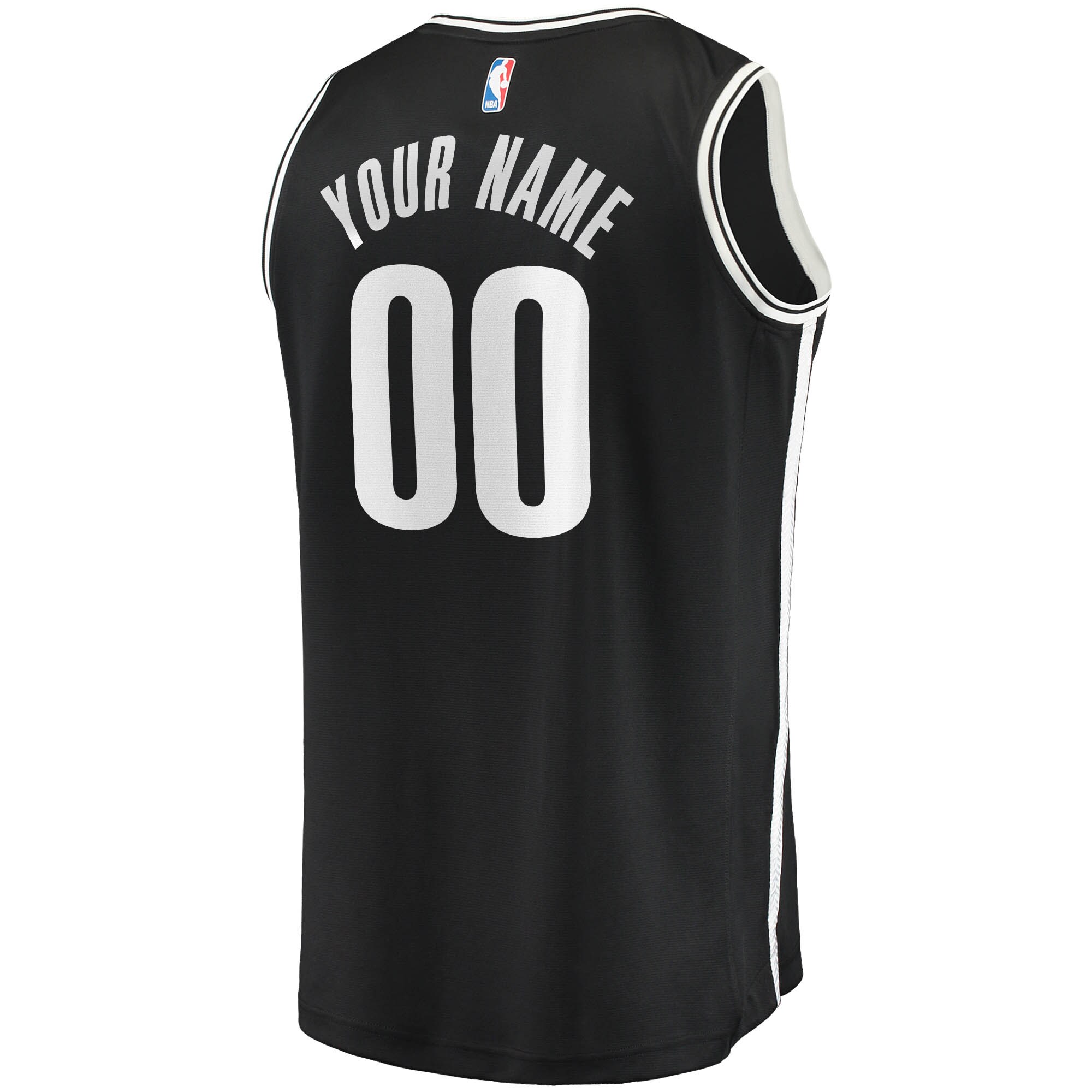Brooklyn Nets Fanatics Fast Break Custom Replica Jersey Black - Icon Edition
