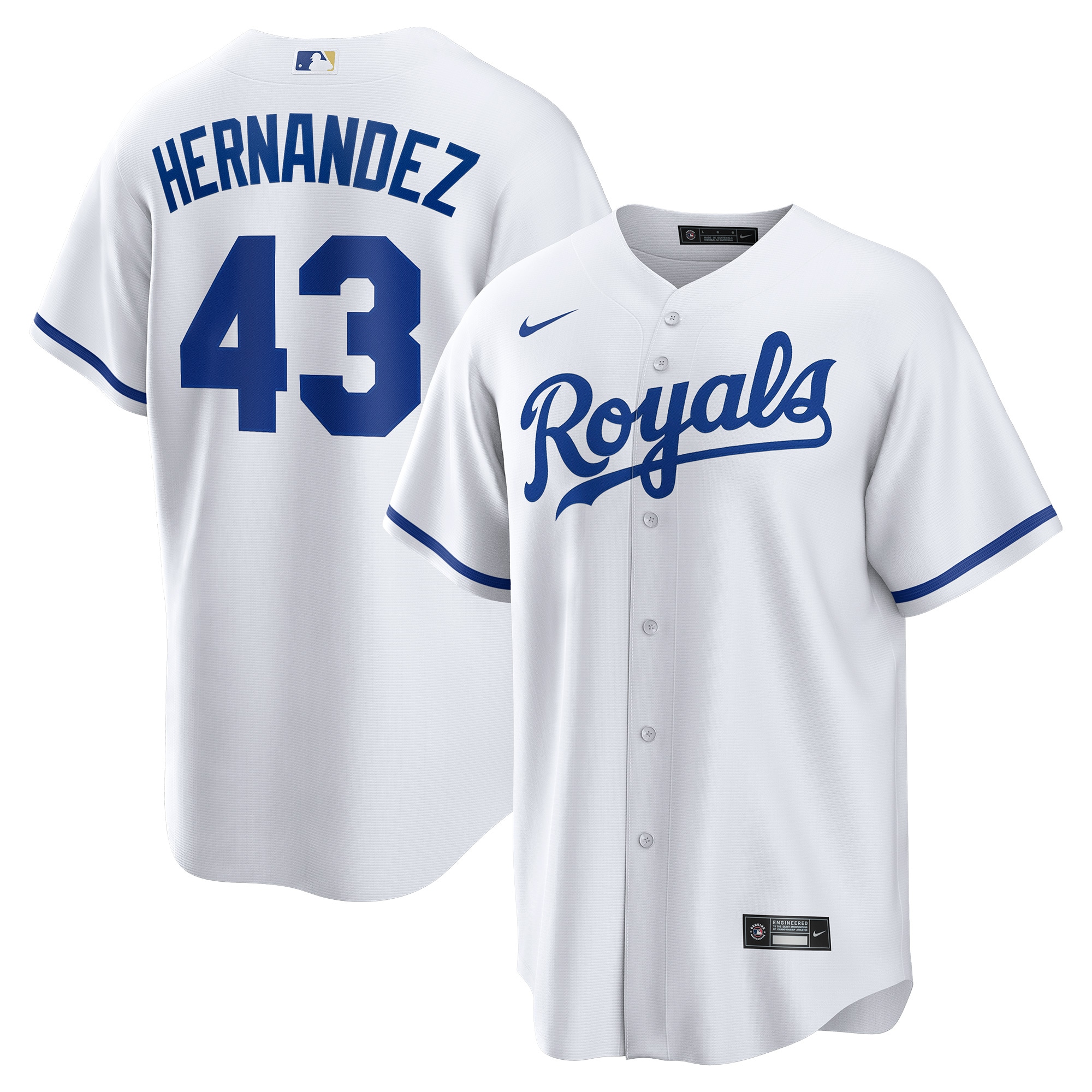 Carlos Hern\u00c3\u00a1ndez Kansas City Royals Home Replica Player Jersey - White