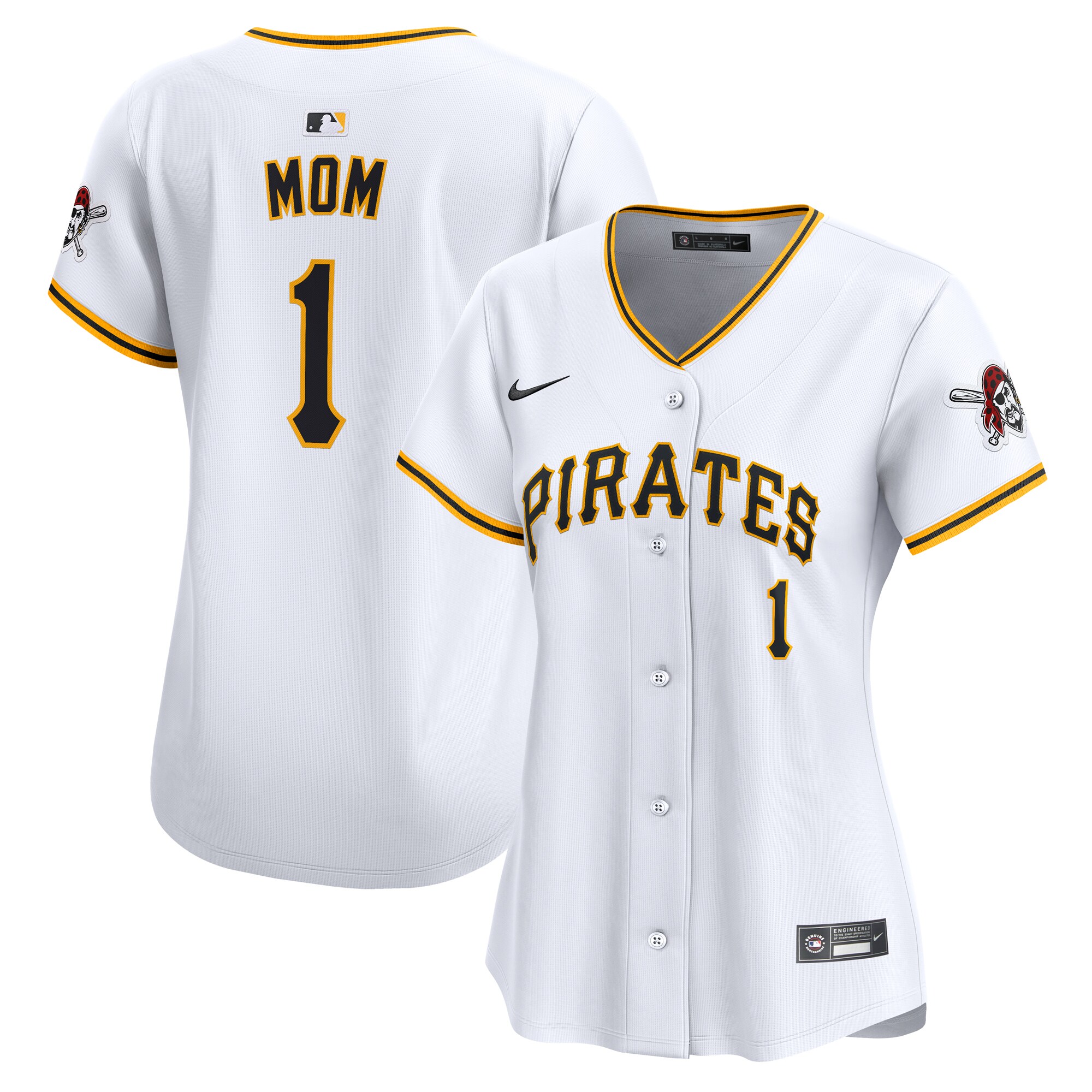 Pittsburgh Pirates  Women's #1 Mom Home Limited Jersey - White
