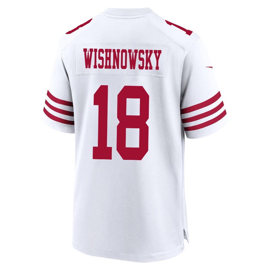 Mitch Wishnowsky 18 San Francisco 49ers Super Bowl LVIII Patch Game Men Jersey - White
