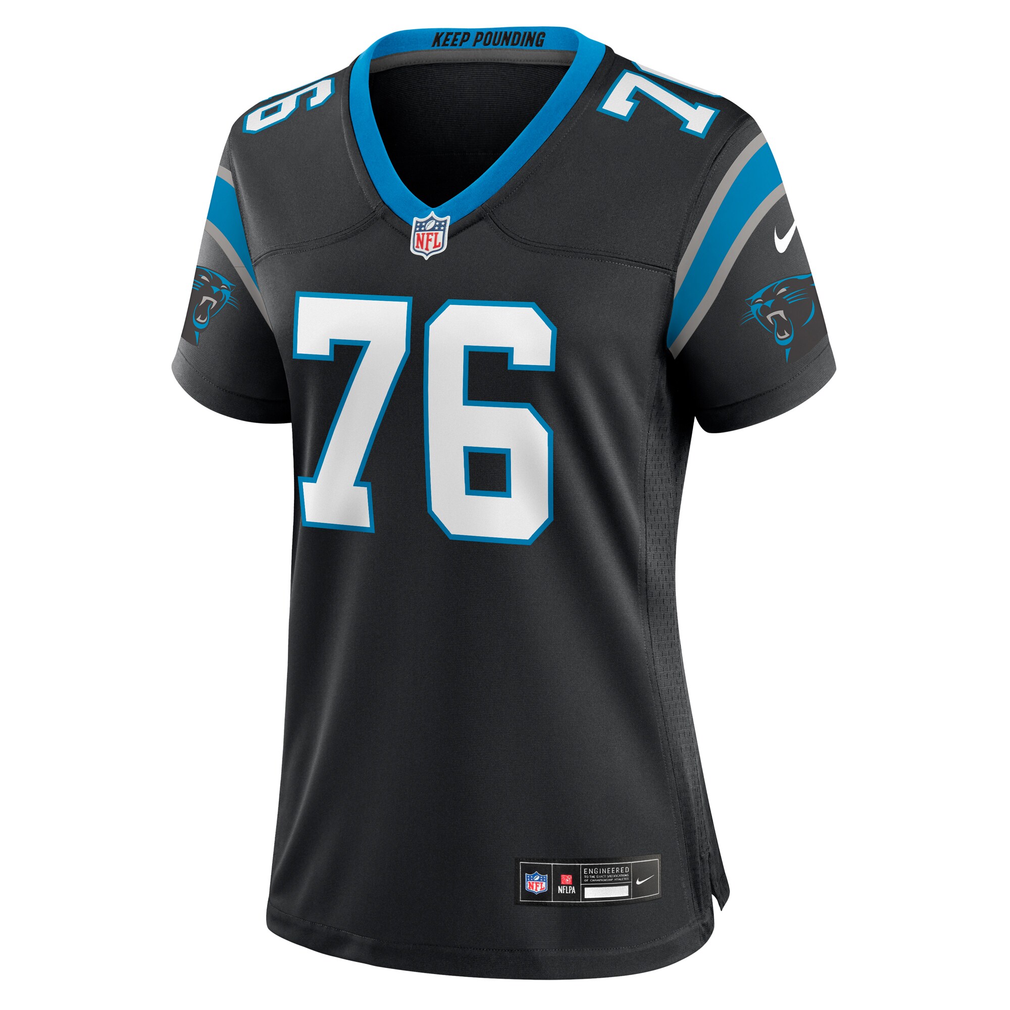 Calvin Throckmorton Carolina Panthers Women's Team Game Jersey - Black