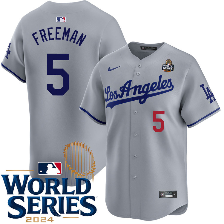 Freddie Freeman Los Angeles Dodgers Road Limited World Series Jersey