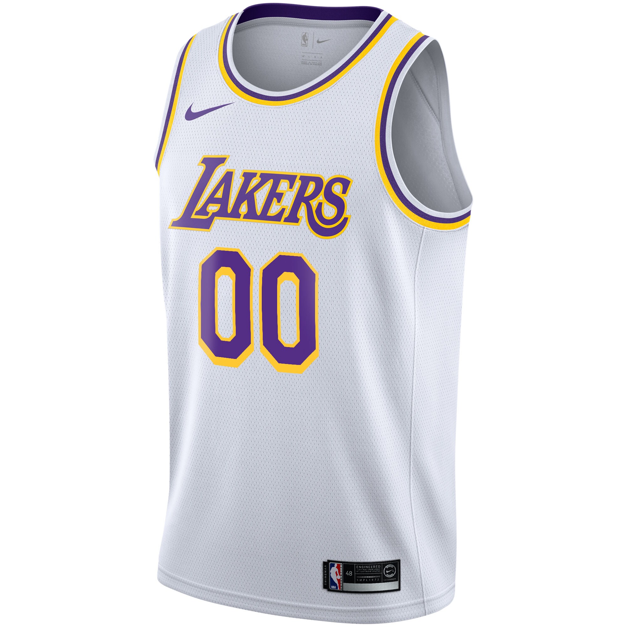 Los Angeles Lakers 2020\/21 Swingman Custom Jersey - Association Edition - White