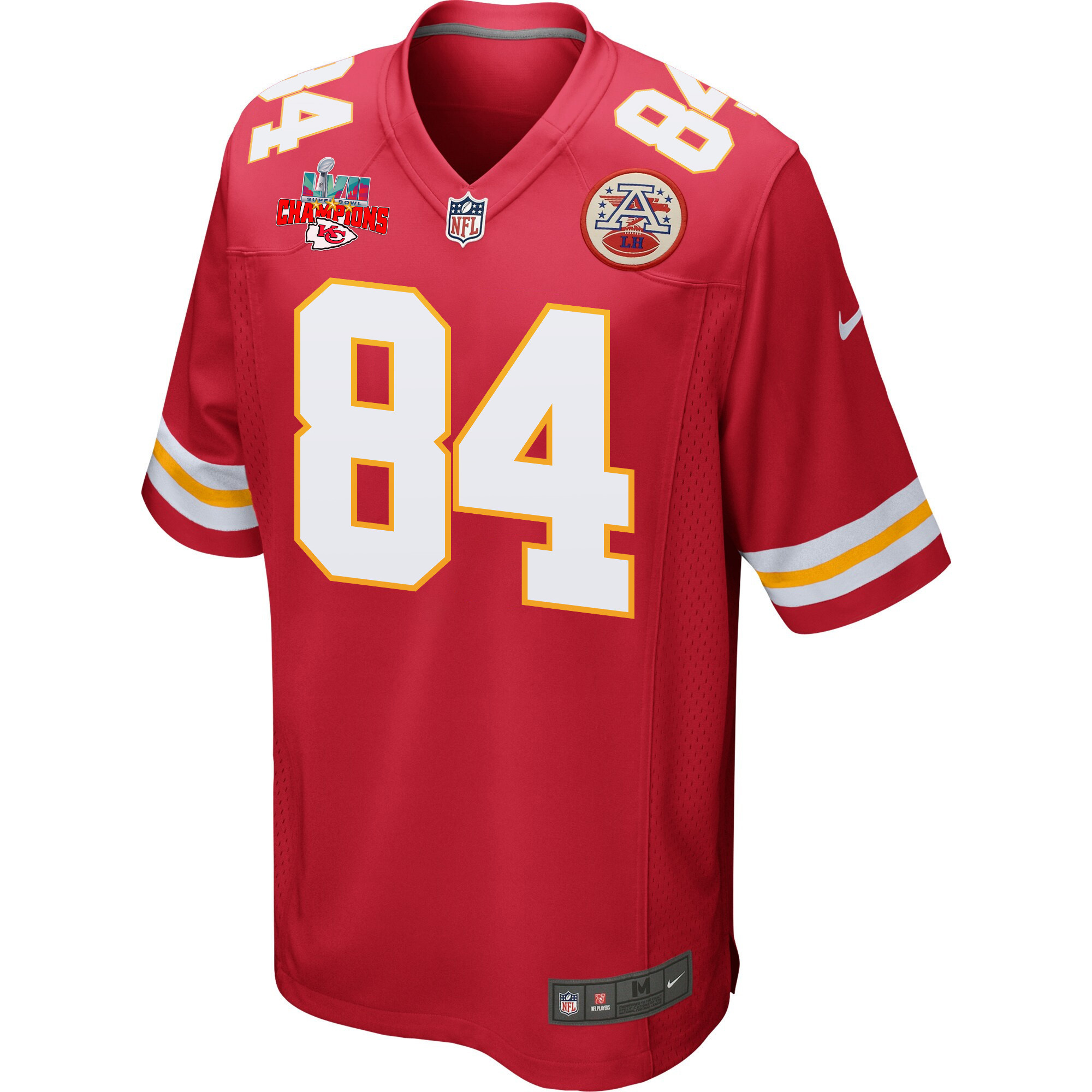 Justin Watson 84 Kansas City Chiefs Super Bowl LVII Champions 3 Stars Men Game Jersey - Red