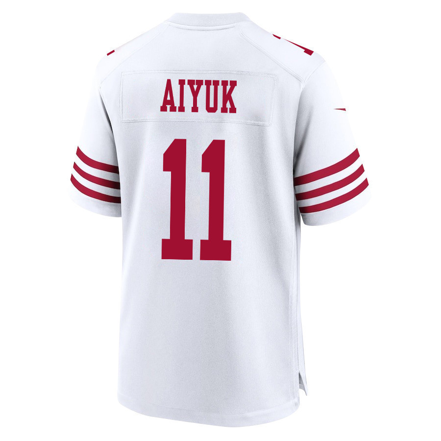 Brandon Aiyuk 11 San Francisco 49ers Super Bowl LVIII Patch Game Men Jersey - White