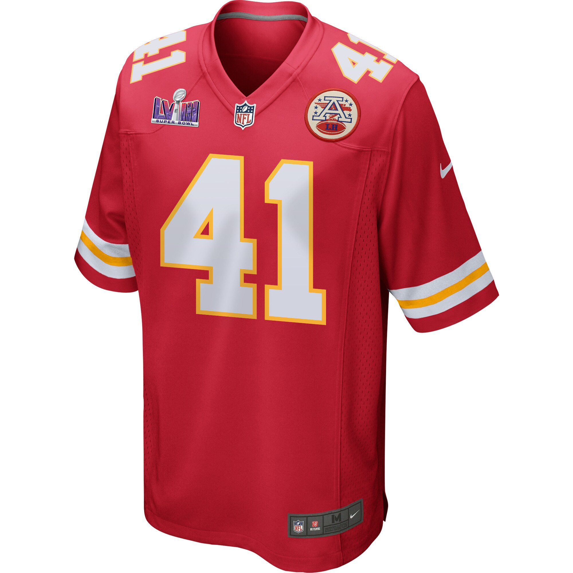 James Winchester 41 Kansas City Chiefs Super Bowl LVIII Patch Game Men Jersey - Red