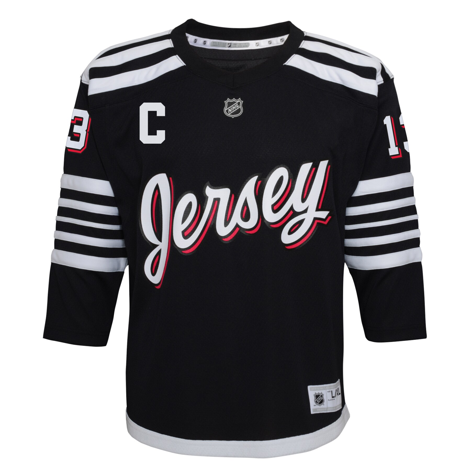 Nico Hischier New Jersey Devils Youth 2021\/22 Alternate Replica Player Jersey - Black