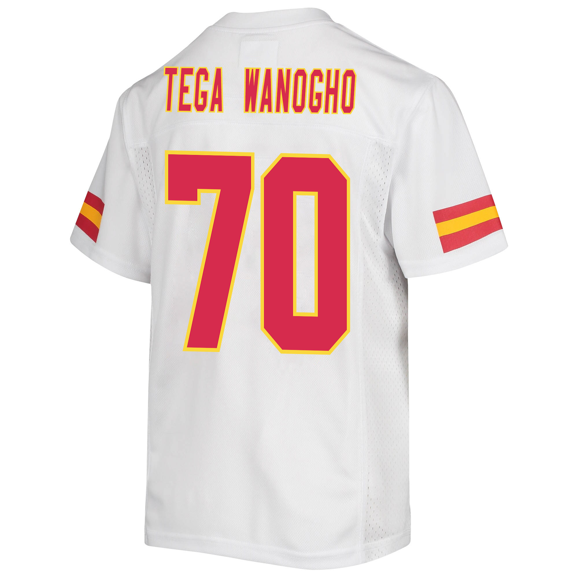 Prince Tega Wanogho 70 Kansas City Chiefs Super Bowl LVII Champions 3 Stars Youth Game Jersey - White