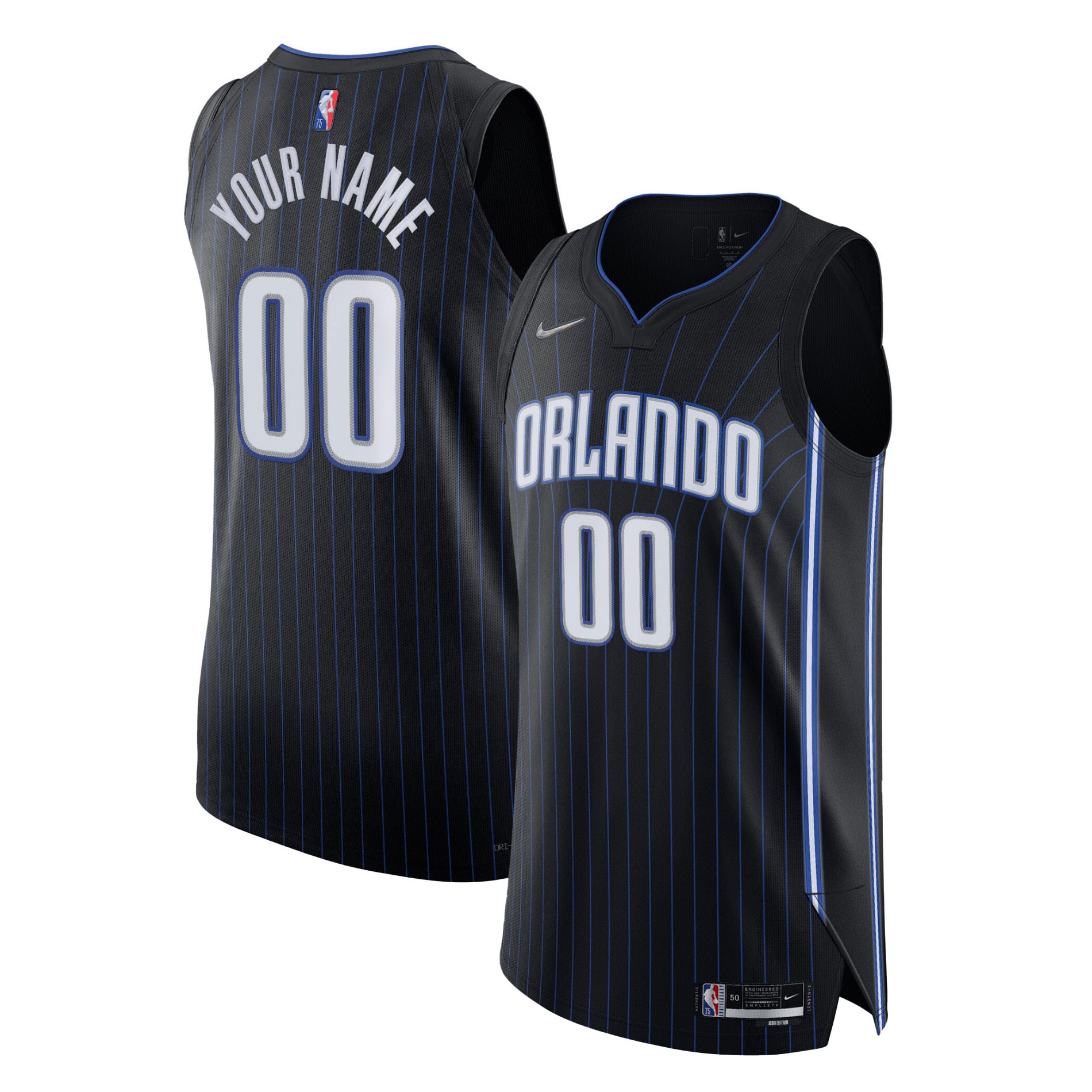 Orlando Magic 2021\/22 Diamond Authentic Custom Jersey - Icon Edition - Black
